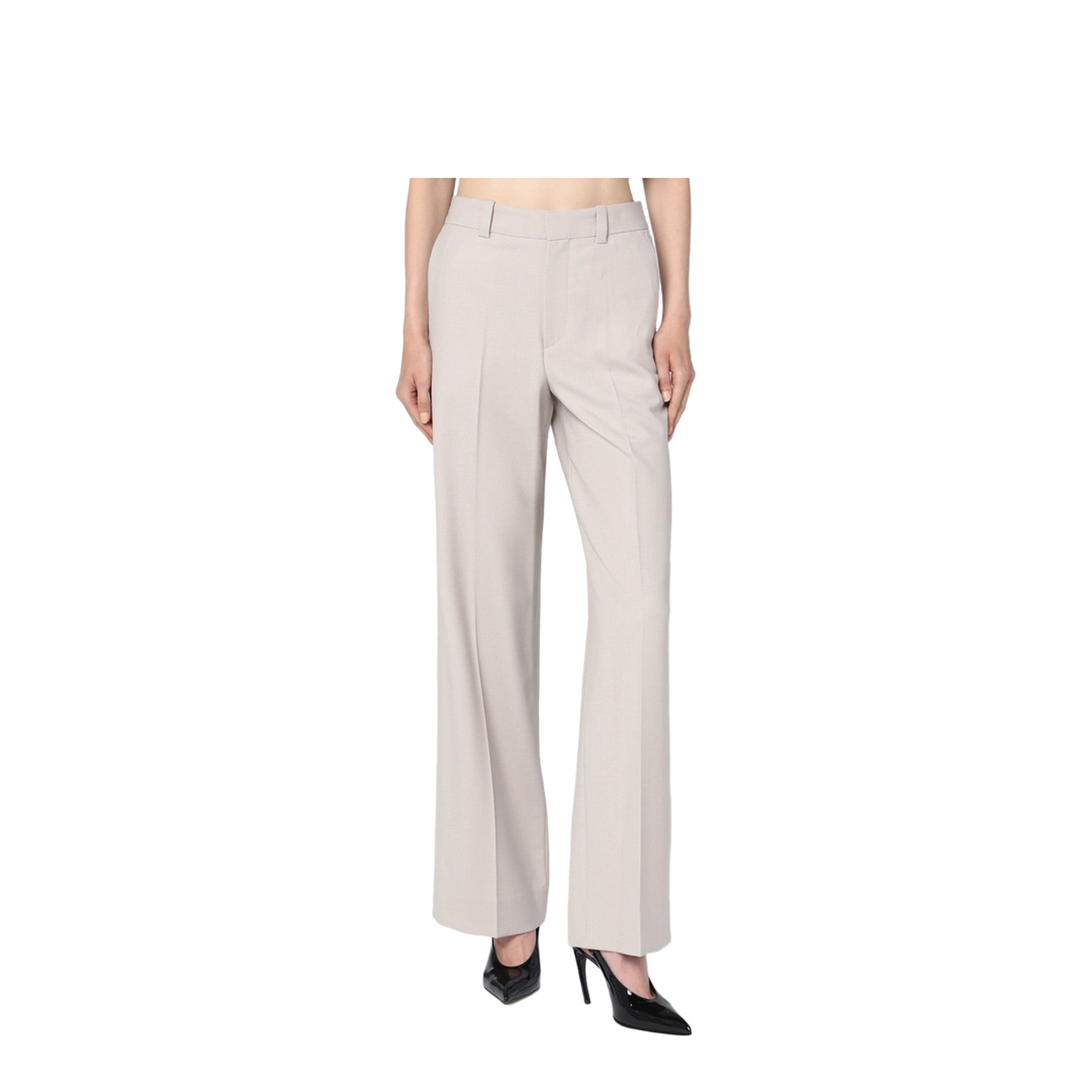Pumice-Coloured Trousers in Wool Blend - Image 1
