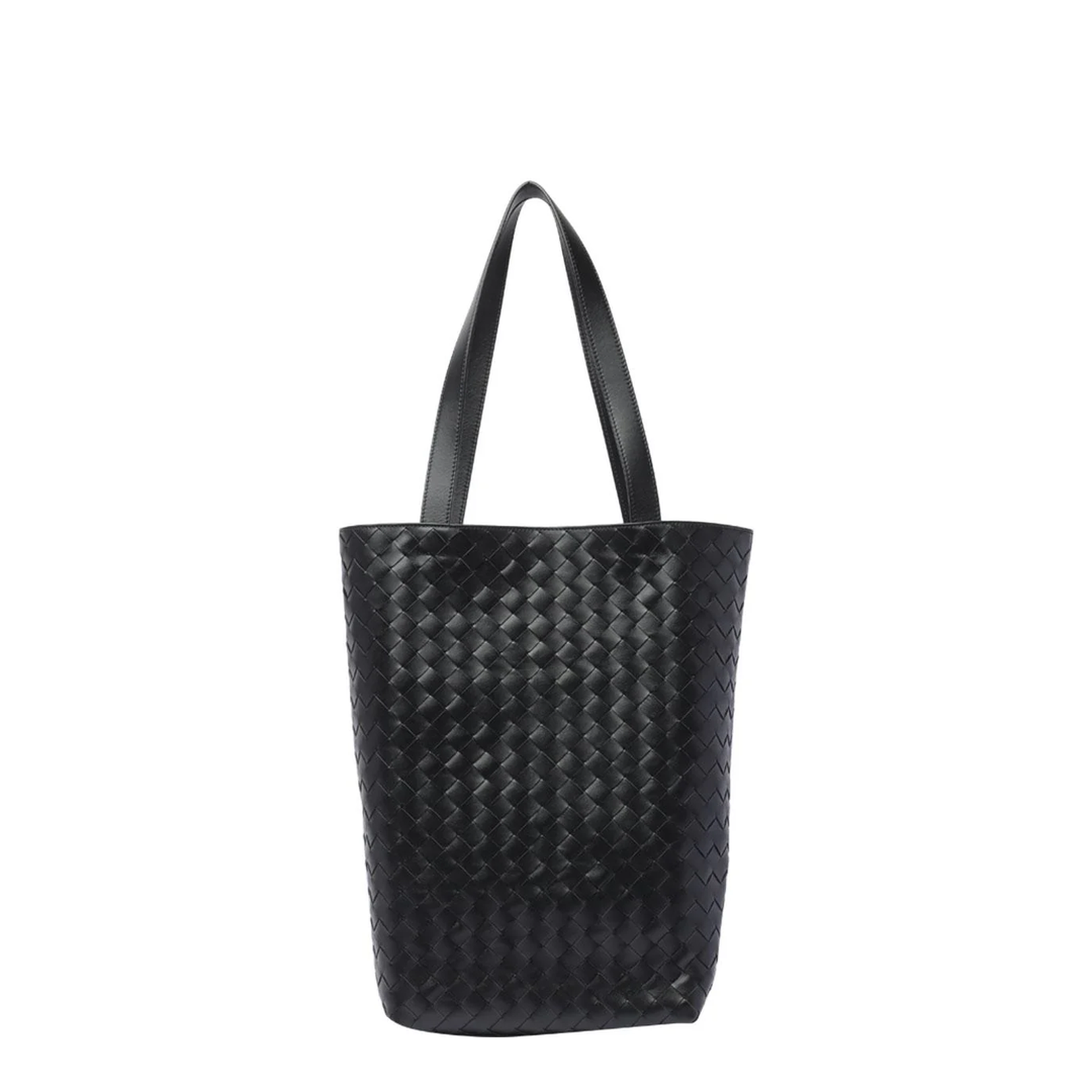 Intrecciato Small Leather Tote Bags - Black - Image 1