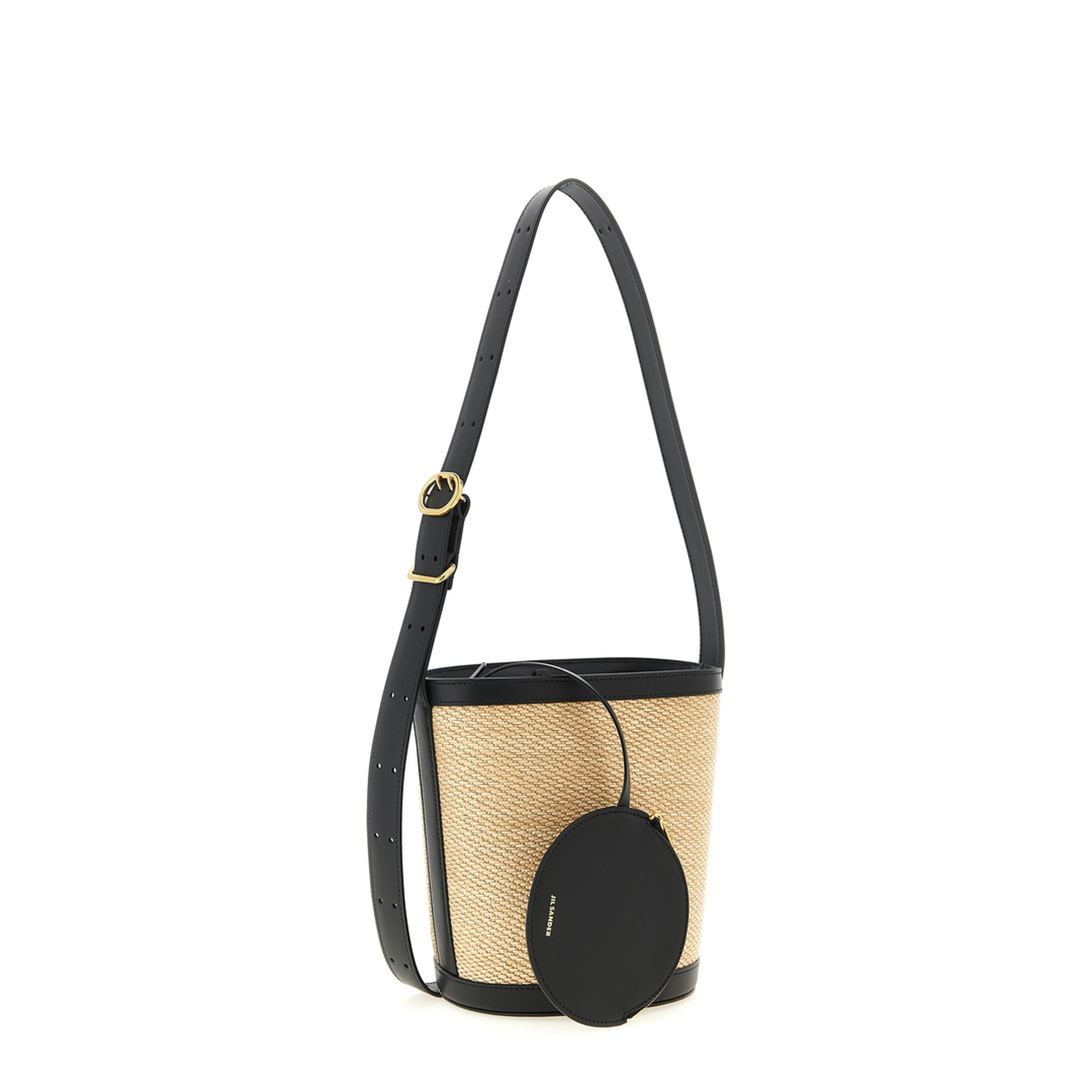 Medium Nylon-Cotton-Linen Blend Bucket Bag - Natural - Image 2