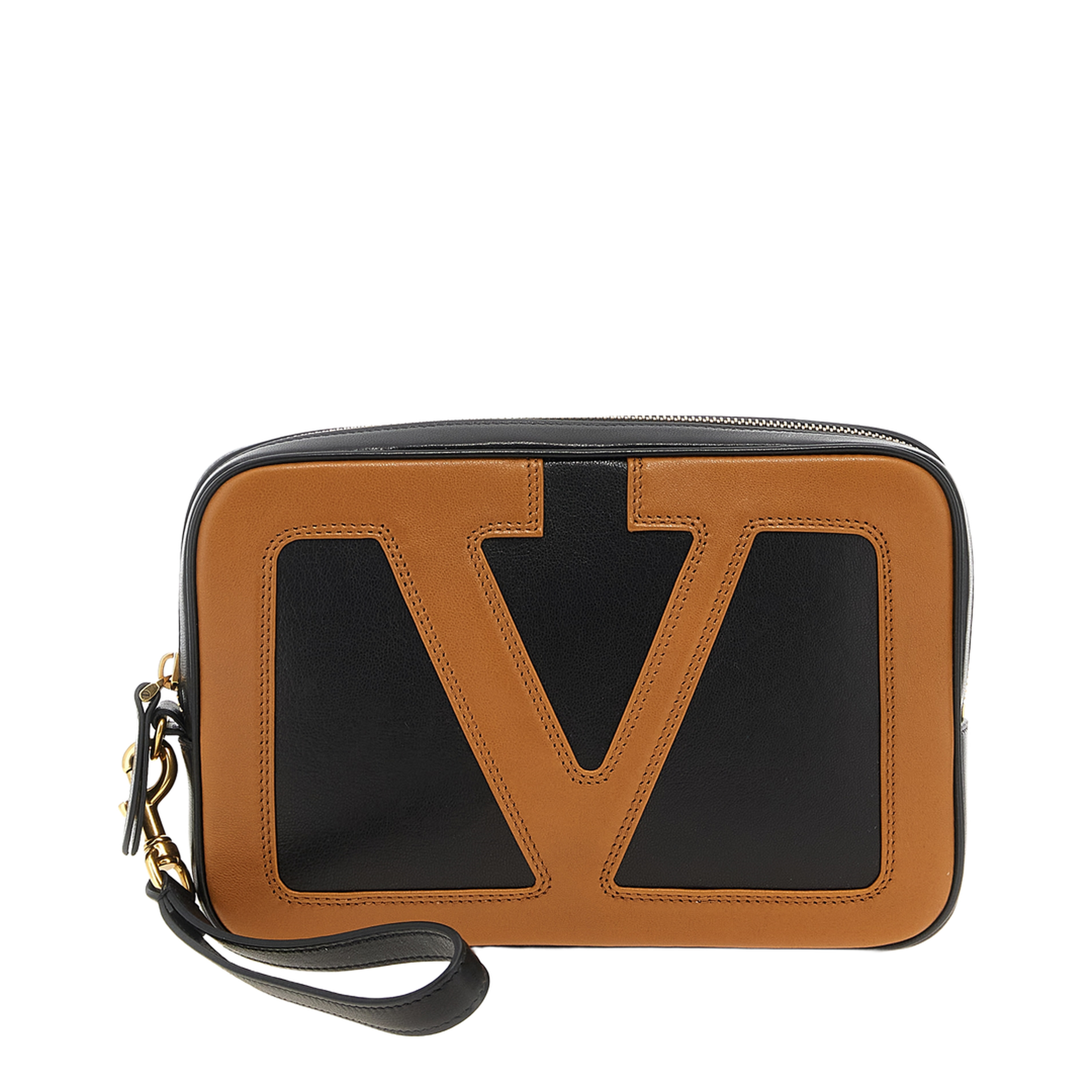 Viva Superstar Nappa Leather Clutch - Black/Spice - Image 1
