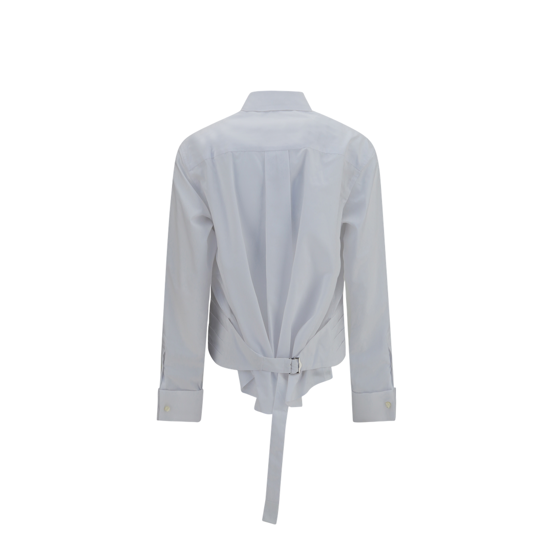 Cotton Poplin Shirt with Belt - Image 2