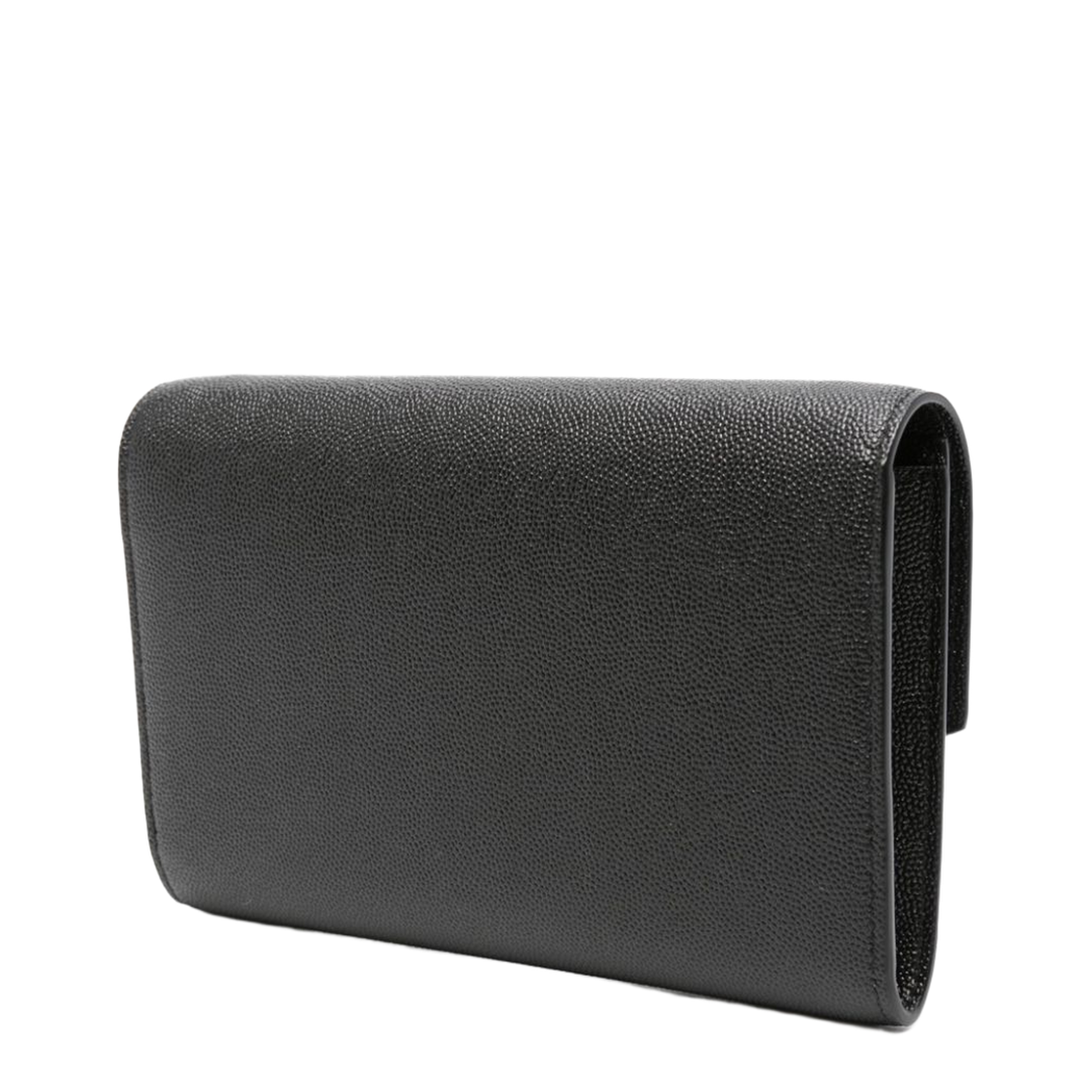 Uptown Grain de Poudre Embossed Leather Chain Wallet - Black - Image 4