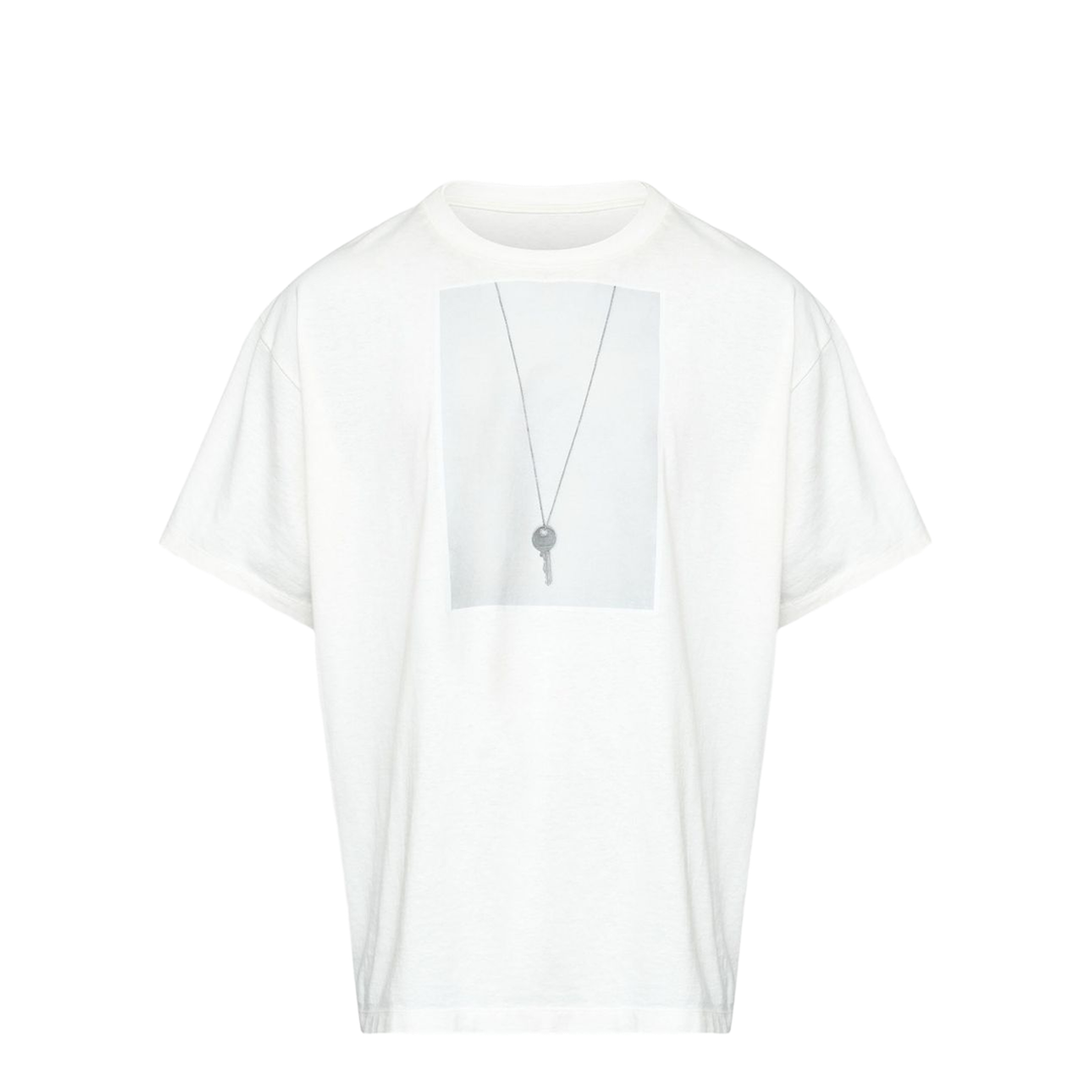 White T-shirt with key print - Image 1