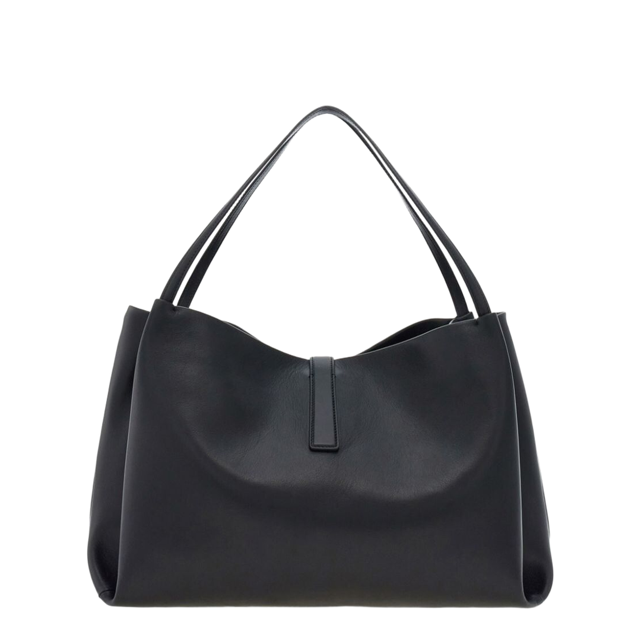 Softened Large Calfskin Tote - Nero - Image 3