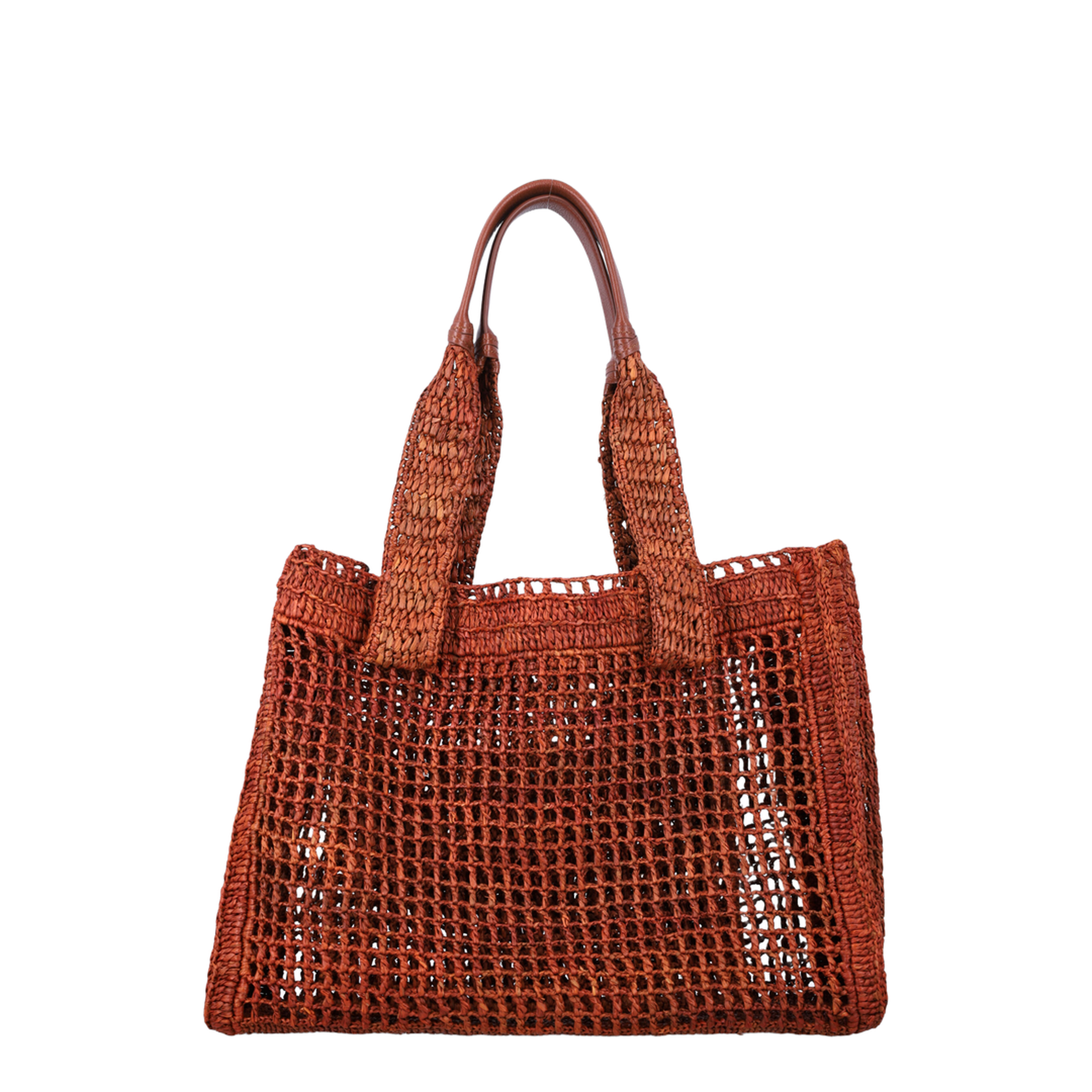 Summer Banana Raffia Tote Bag - Clay Brown - Image 3