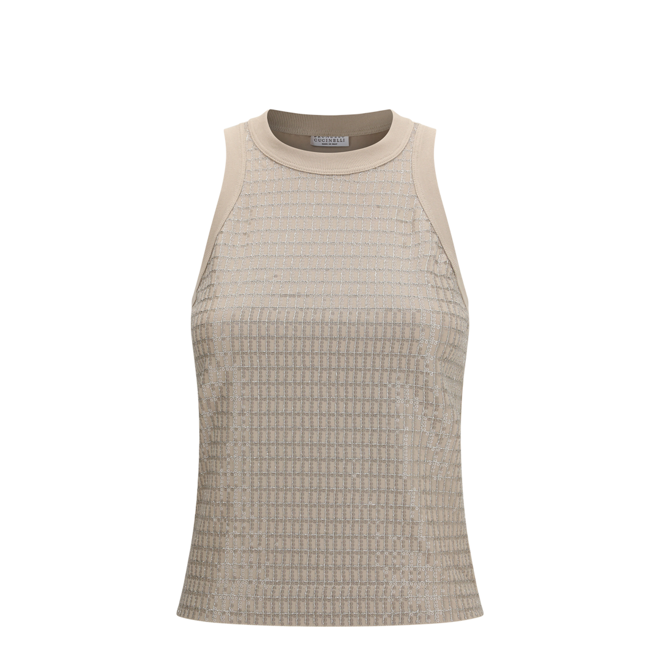 Top in cotton with luminous embroidery - Image 1