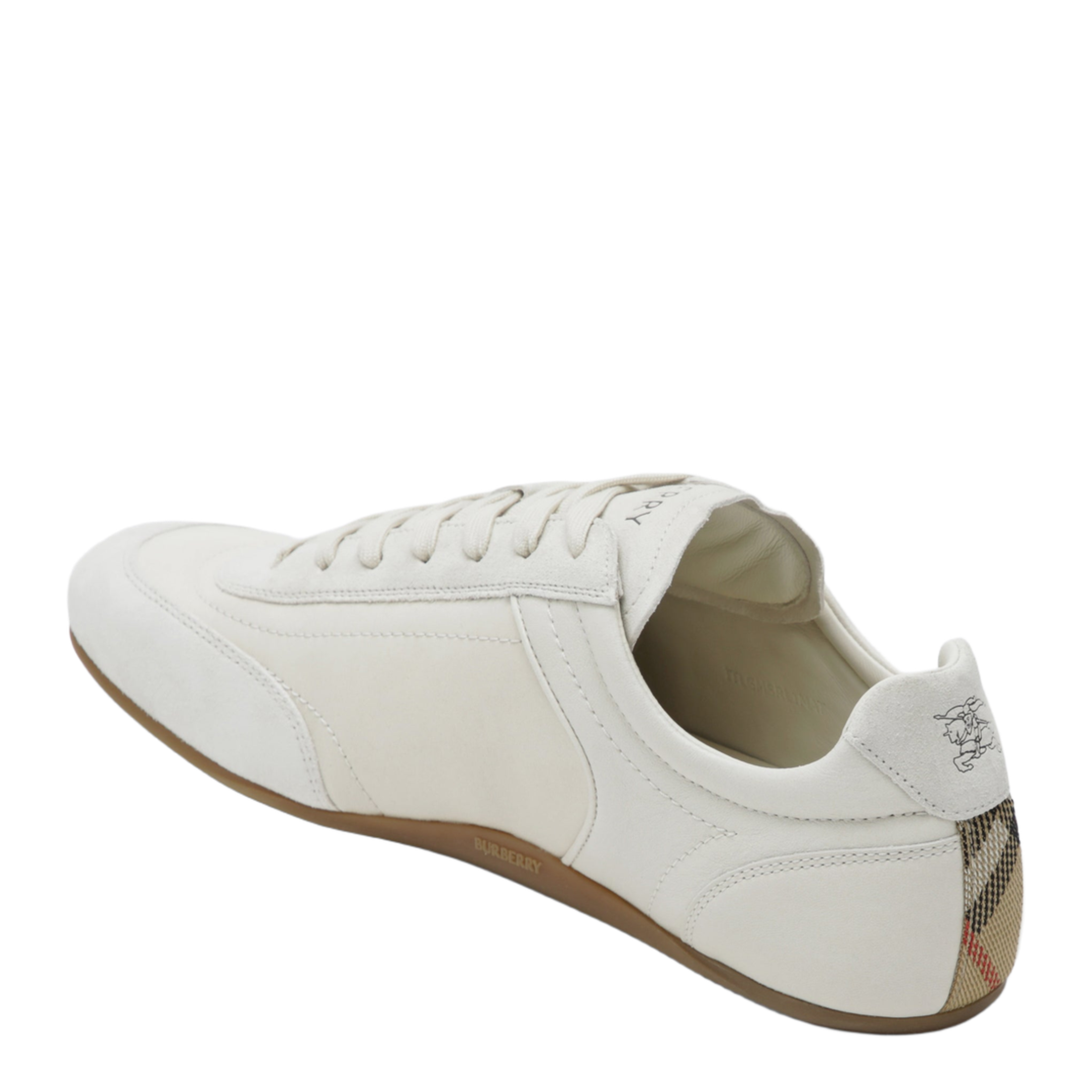 Beige Leather Knight Runner Trainers - Image 2