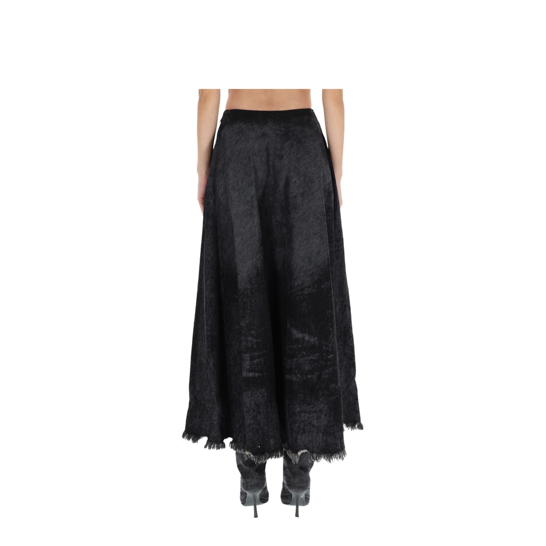 Full Skirt in Lasered Cotton-Hemp Denim - Image 4