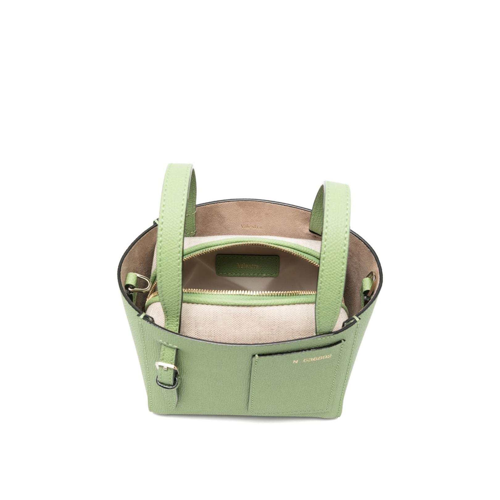 Micro Leather Bucket Bag Green - Image 3