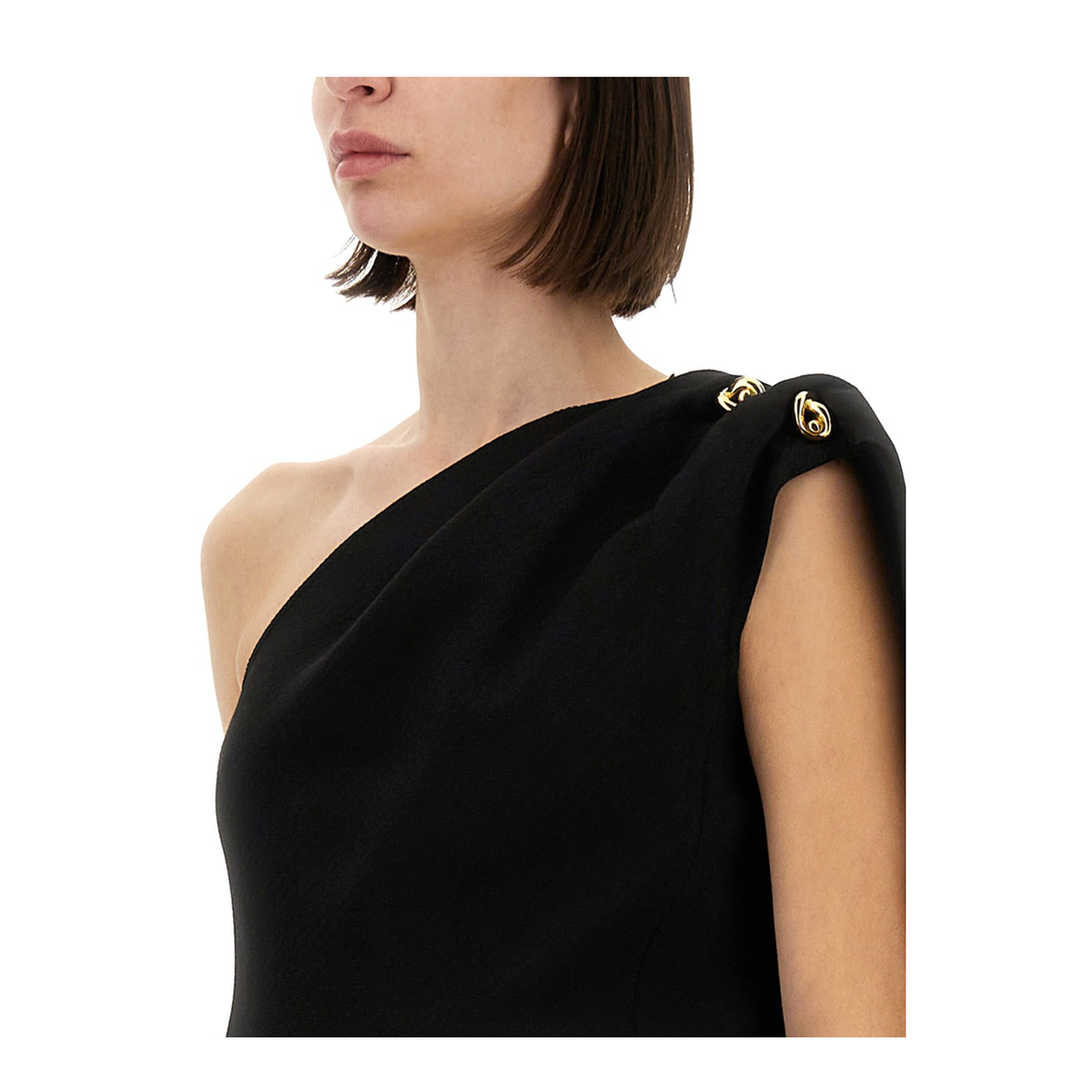Wool Viscose Crepe Top in Black - Image 4