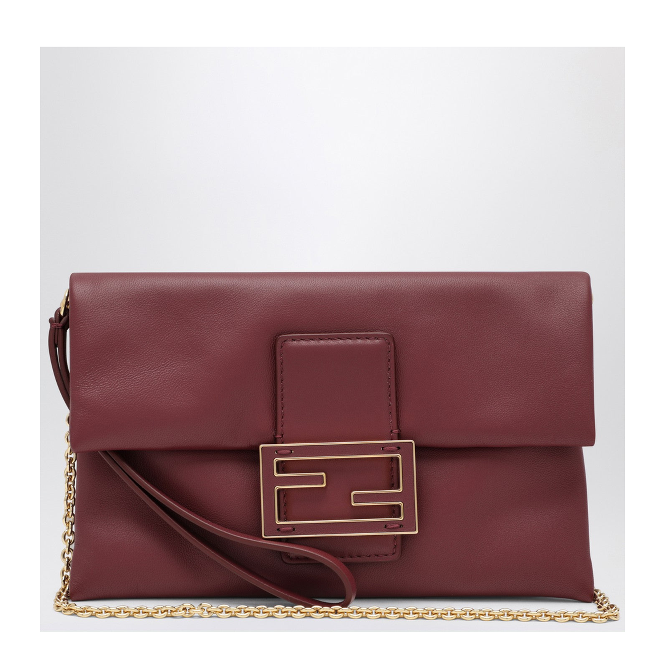 Medium Lambskin Pouch - Burgundy - Image 1