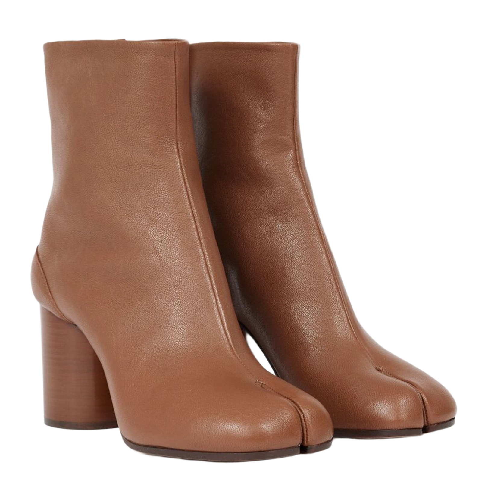 Brown Lambskin Leather Tabi Chelsea Boots - Image 6