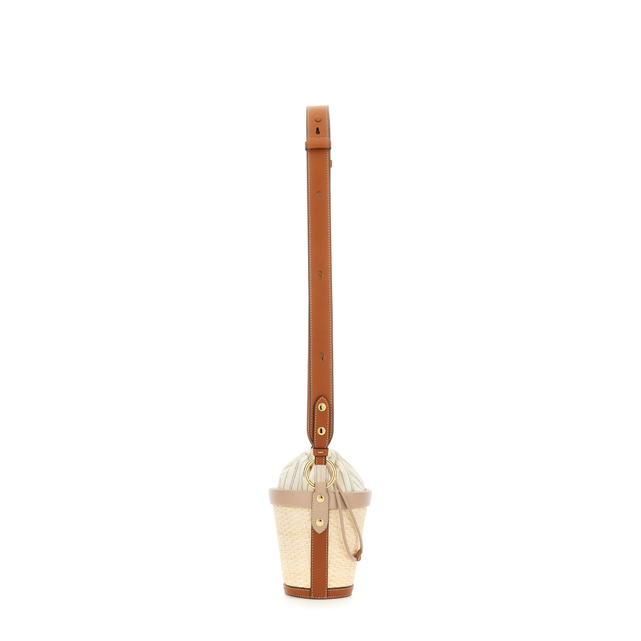 Fire Medium Raffia Bucket Bag - Powder - Image 4