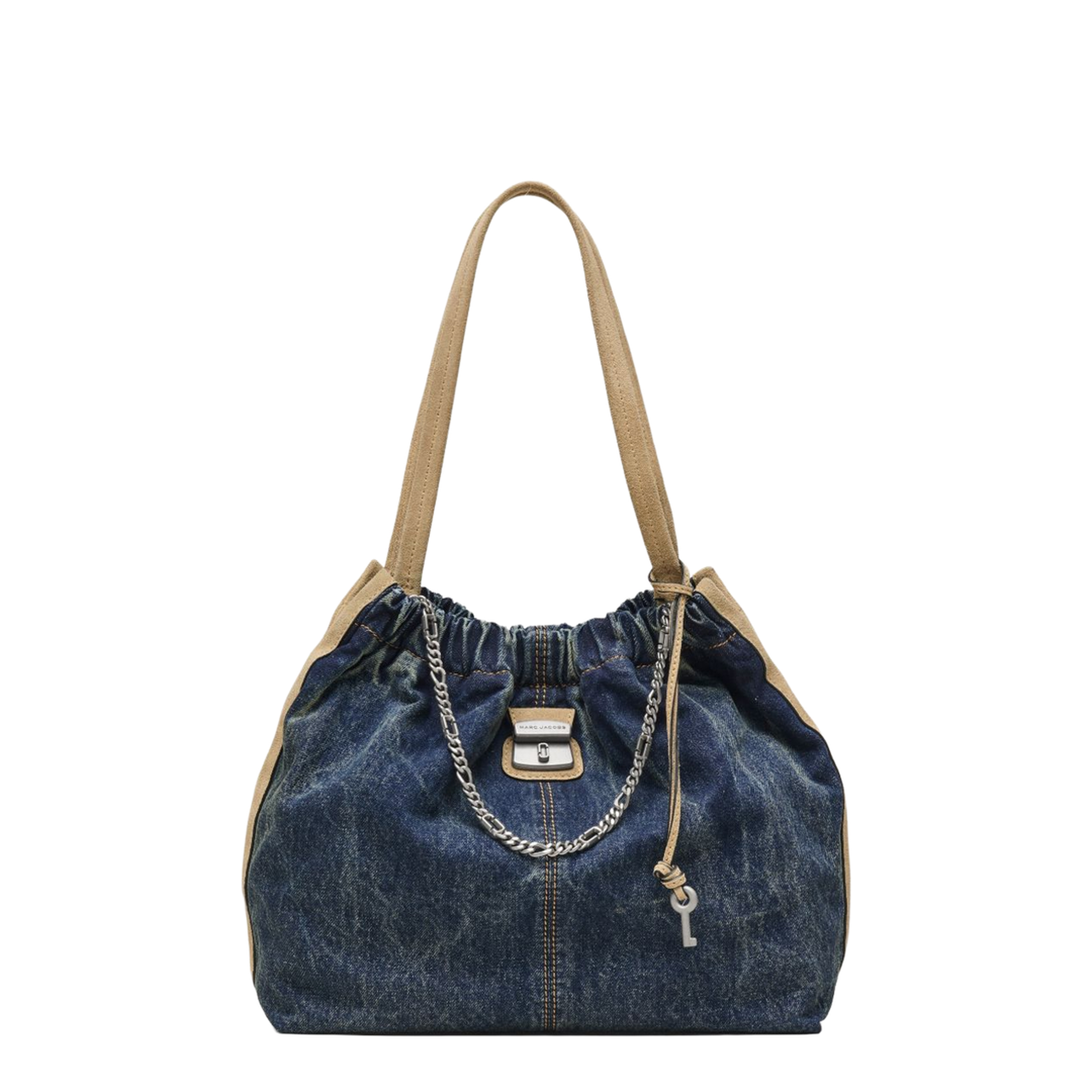 The Denim Suede Cristina Tote - Dark Wash Indigo - Image 1