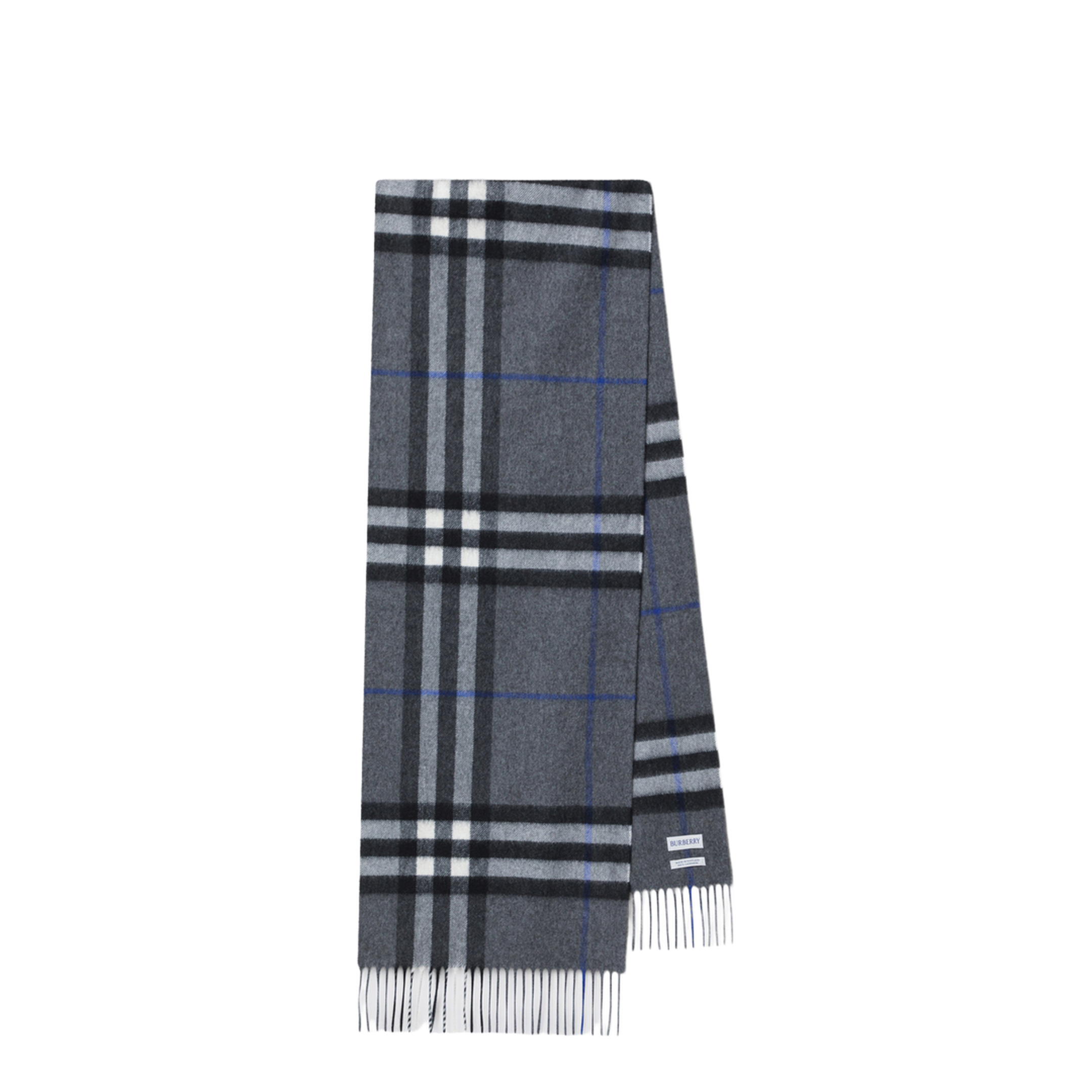 Check Cashmere Scarf in Marlborough Grey - Image 1