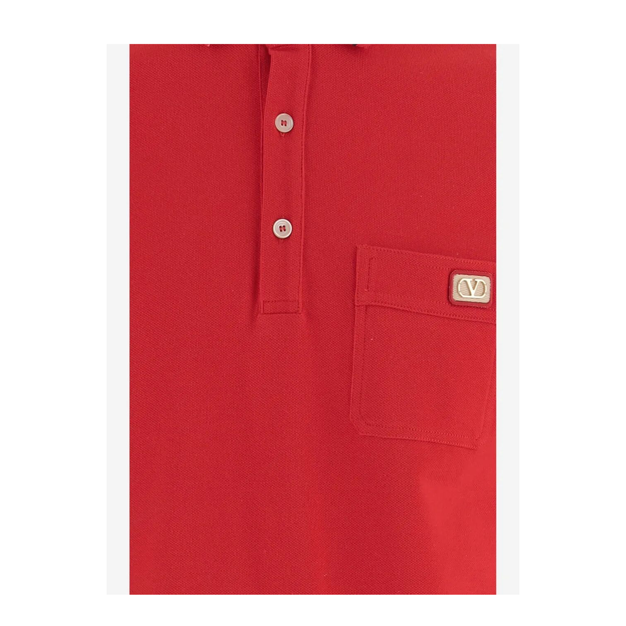 Cotton Piqué Polo Shirt with Vlogo Patch - Image 8
