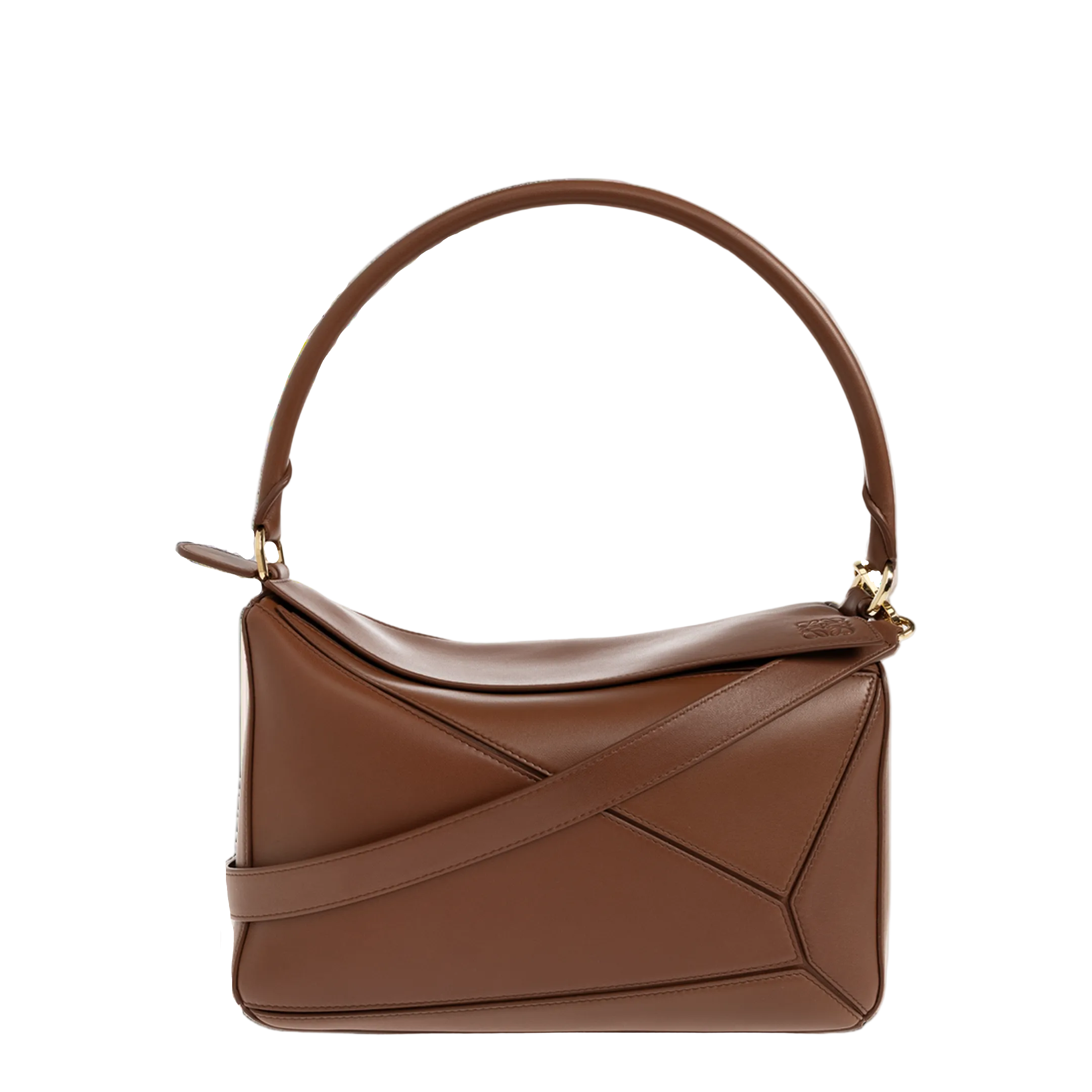 Puzzle Medium Nappa Lambskin Shoulder Bags - Pecan - Image 1