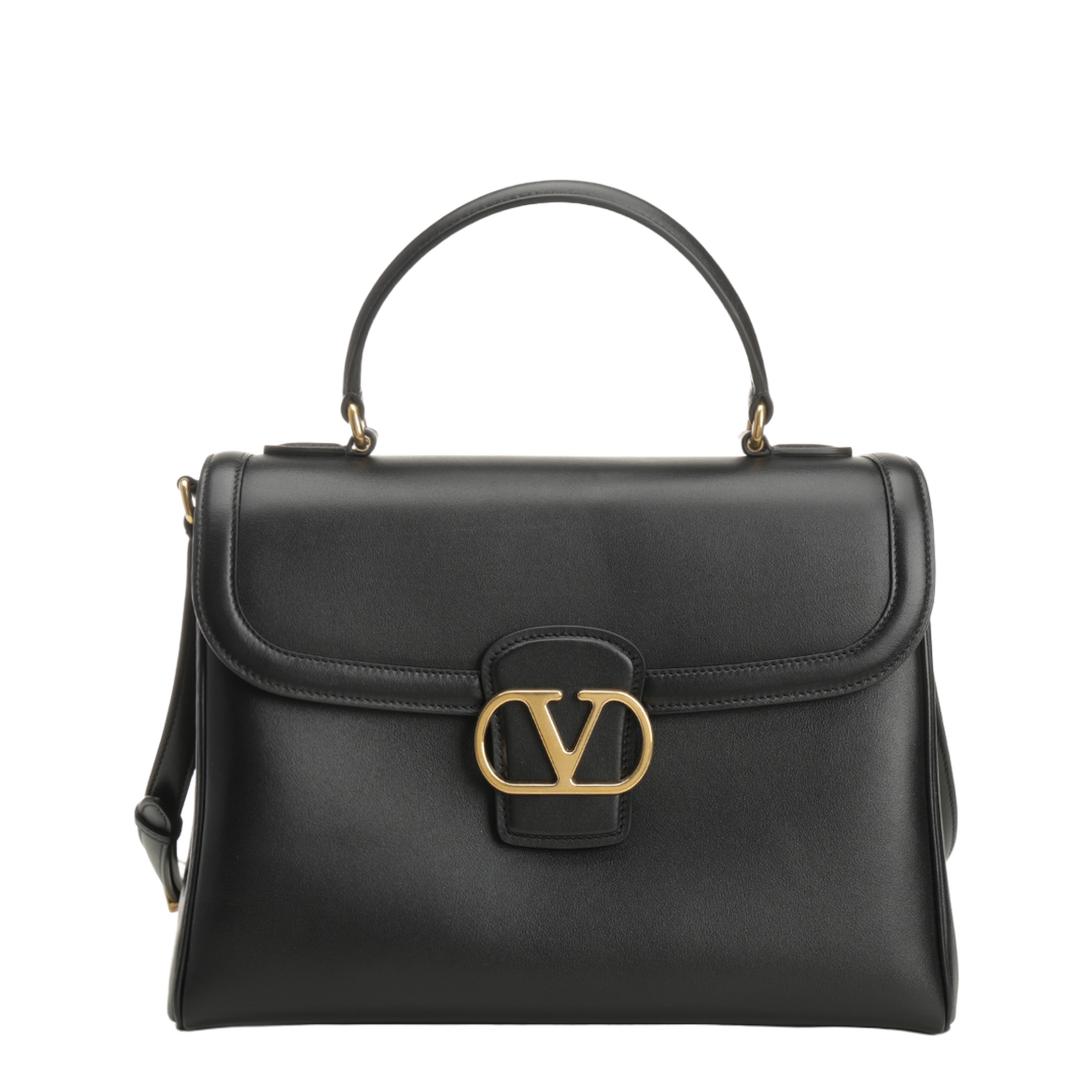 9To5 Medium Calfskin Top Handle Bag - Black - Image 1