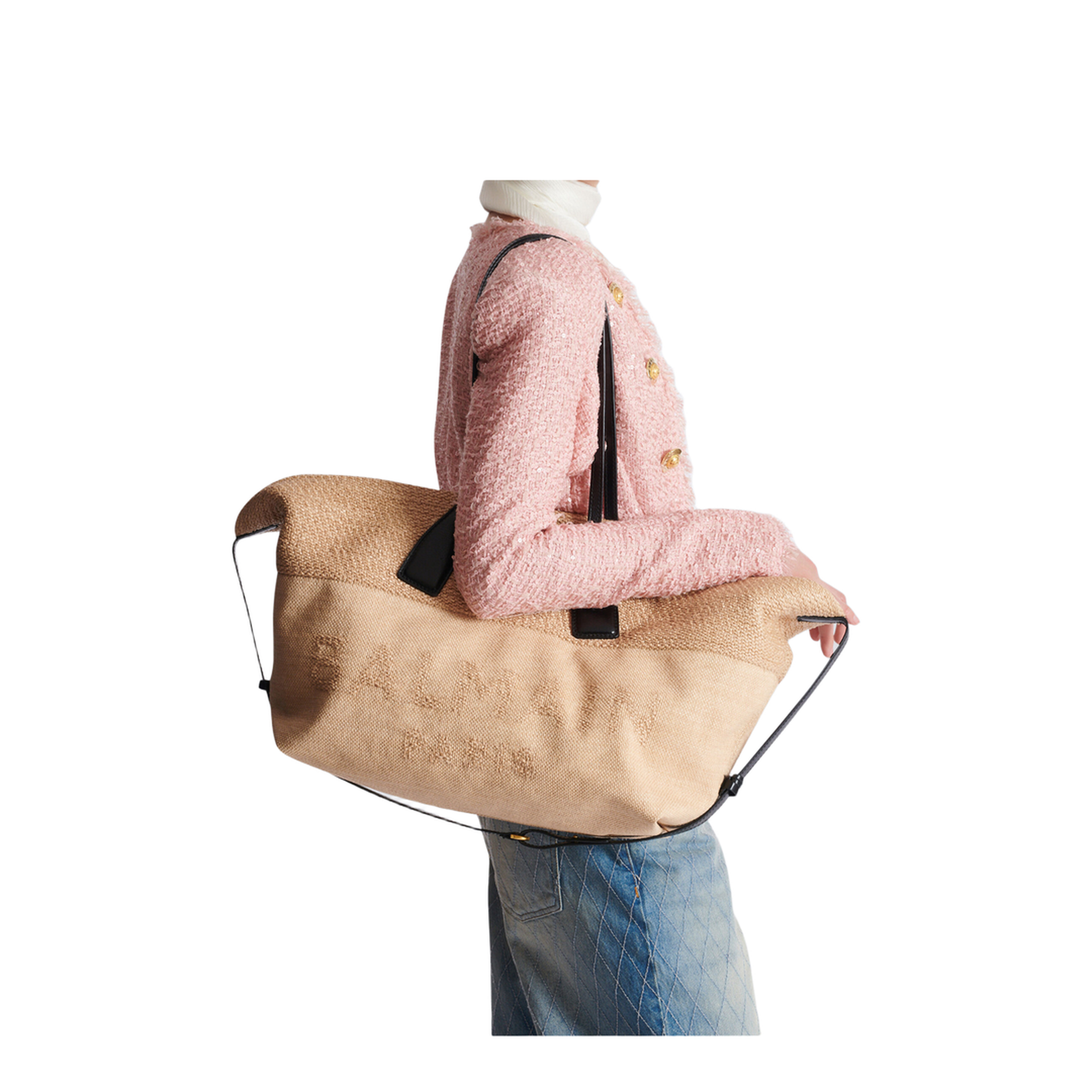 Track Raffia Tote Bag - Image 5