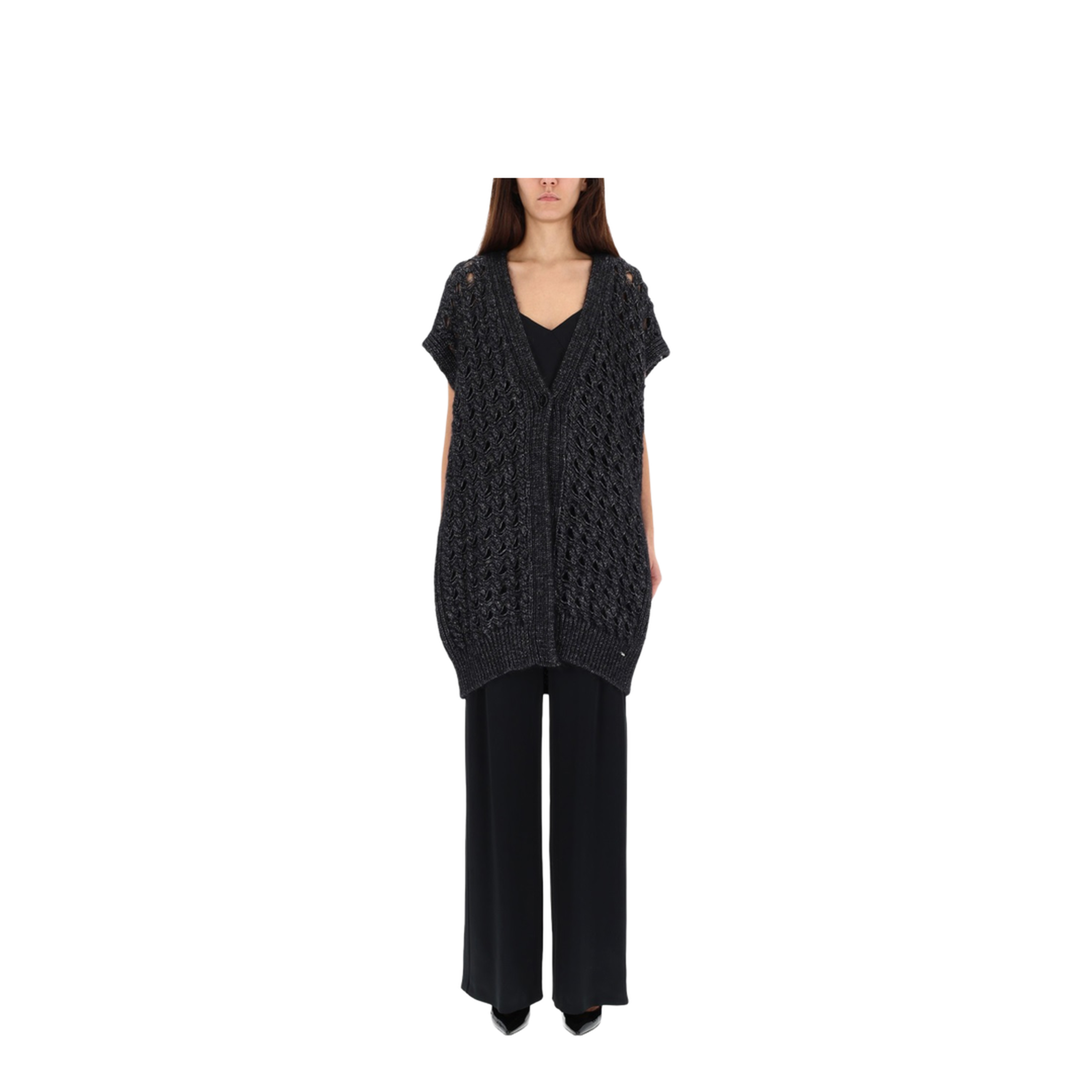 Vest with Perforated Workmanship - Image 1