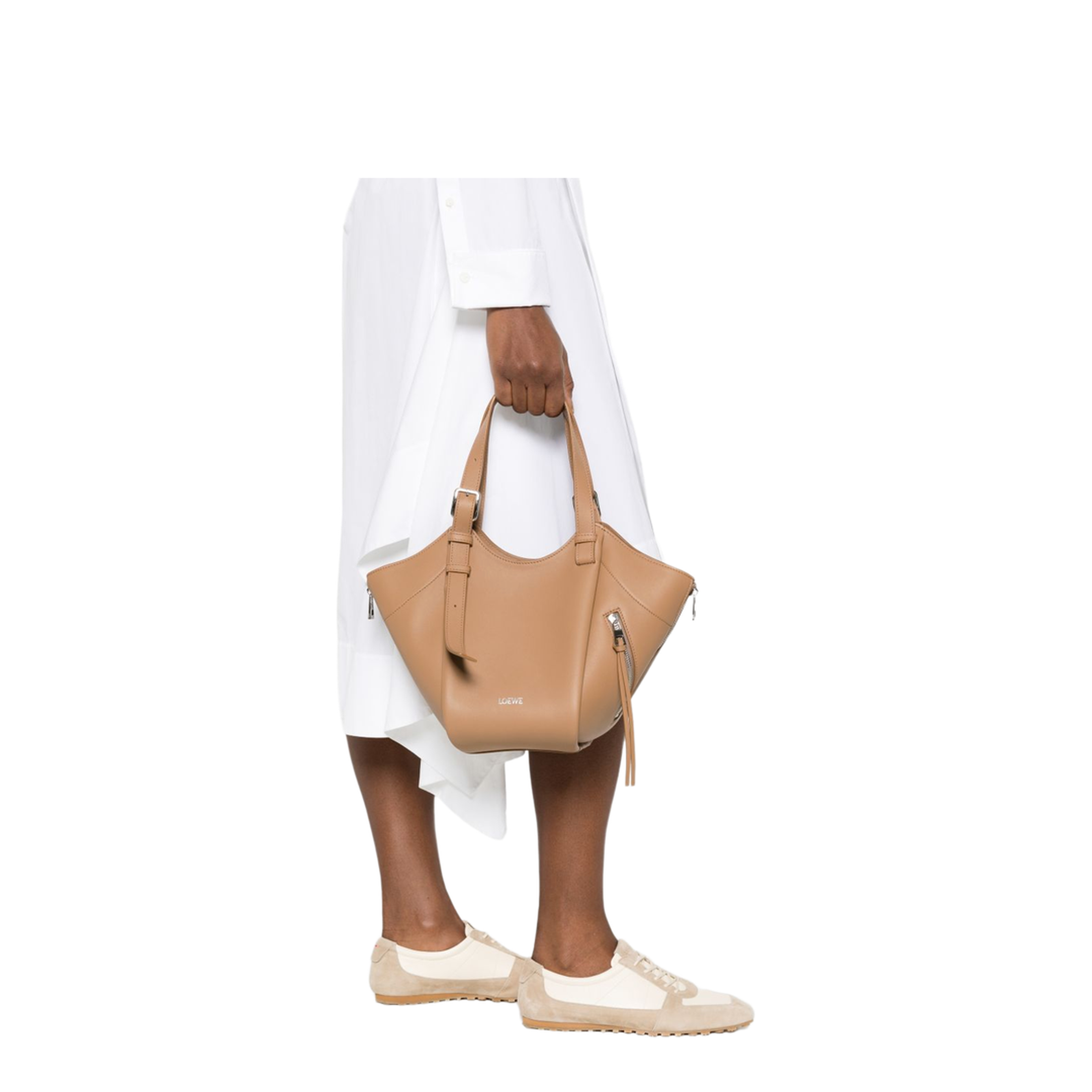 Hammock Flip Calfskin Shoulder Bag - Squirrel - Image 4