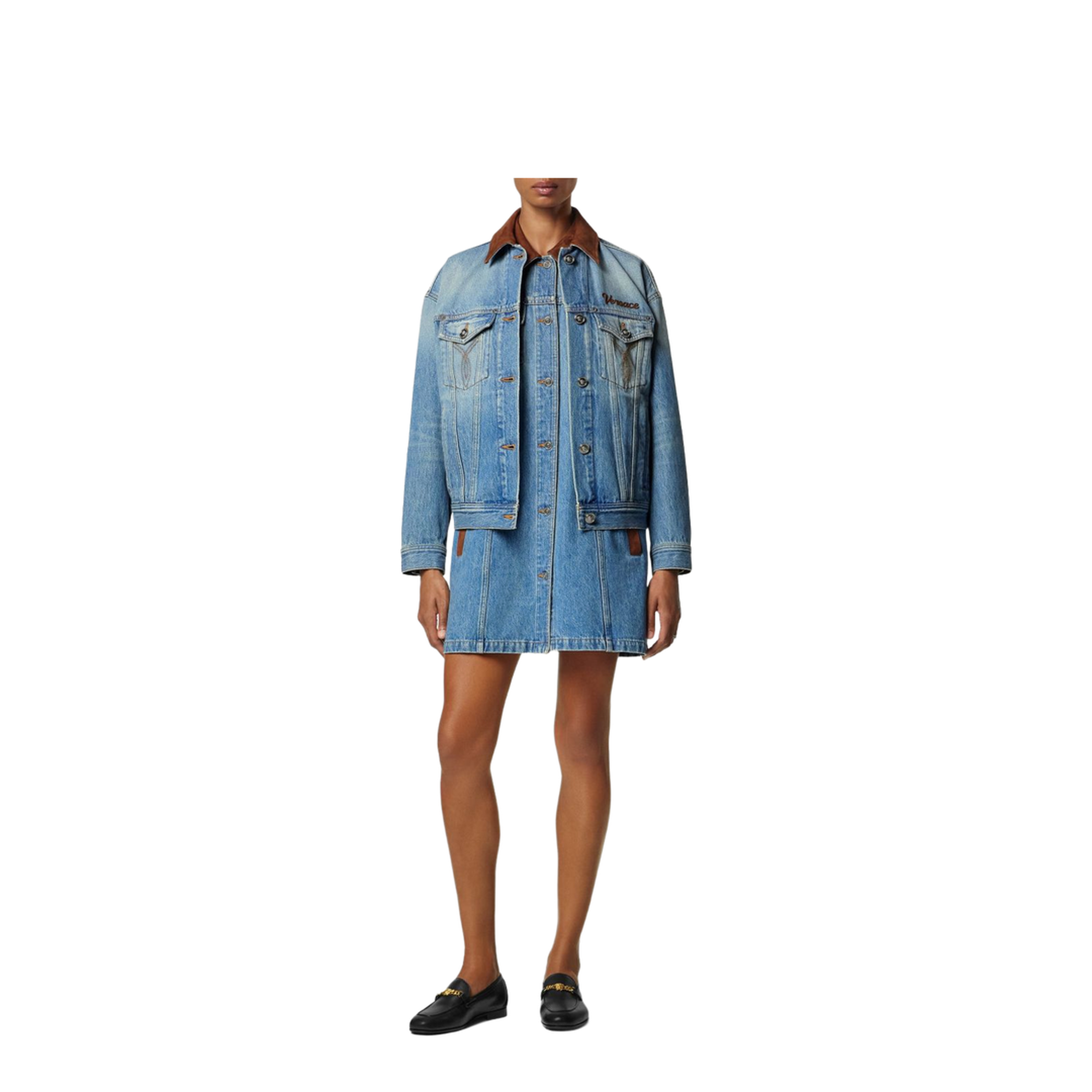 Women's Denim Stone Wash Dress - Image 4