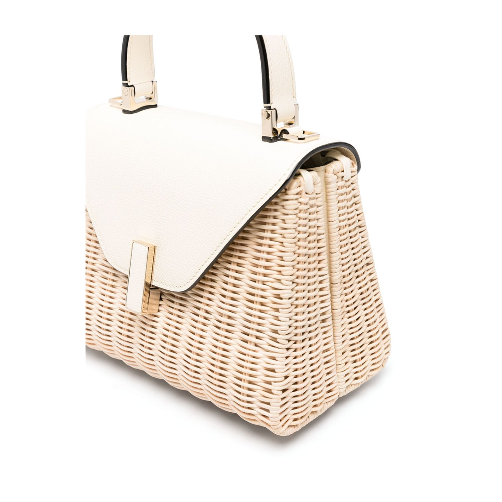 Iside Mini Wicker Top Handle Bag - Beige/Pergamena White - Image 2