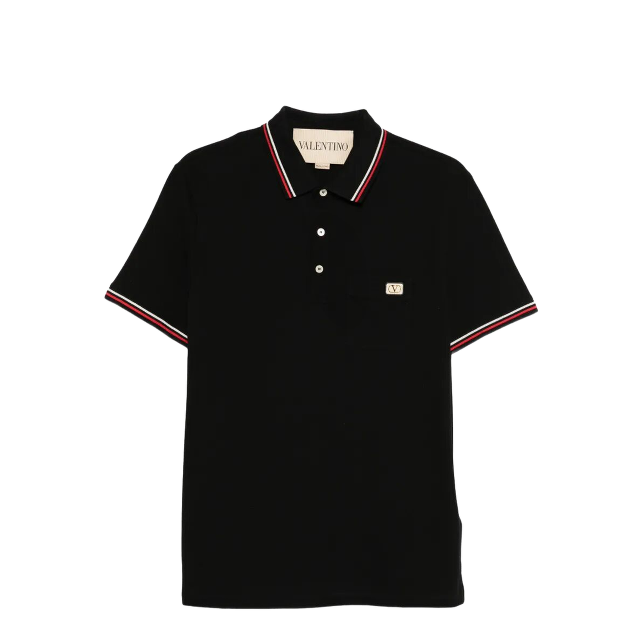 Cotton Piqué Polo Shirt with Vlogo Patch - Image 1