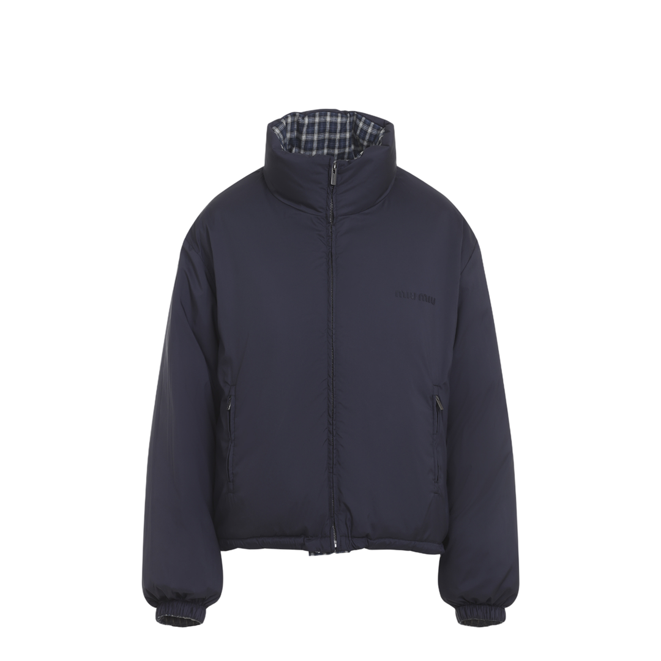 Reversible Checked Down Jacket - Image 5
