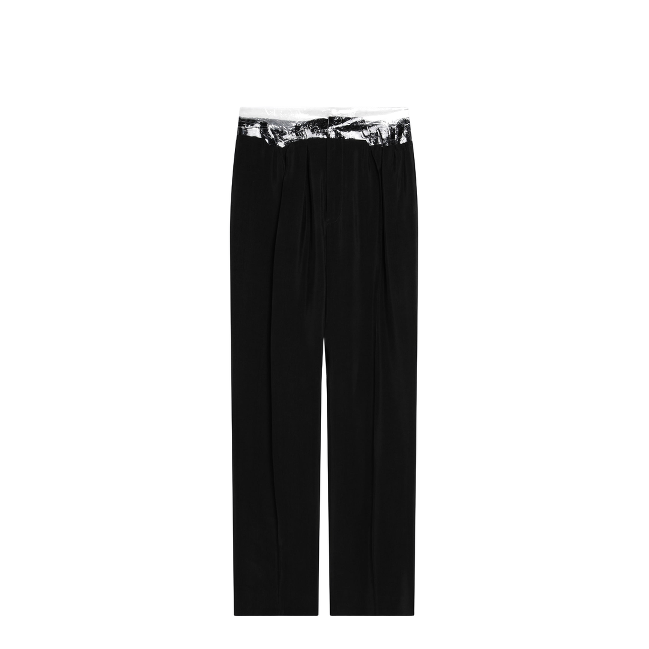 Black Pants With Tape-Detail Waistband - Image 1
