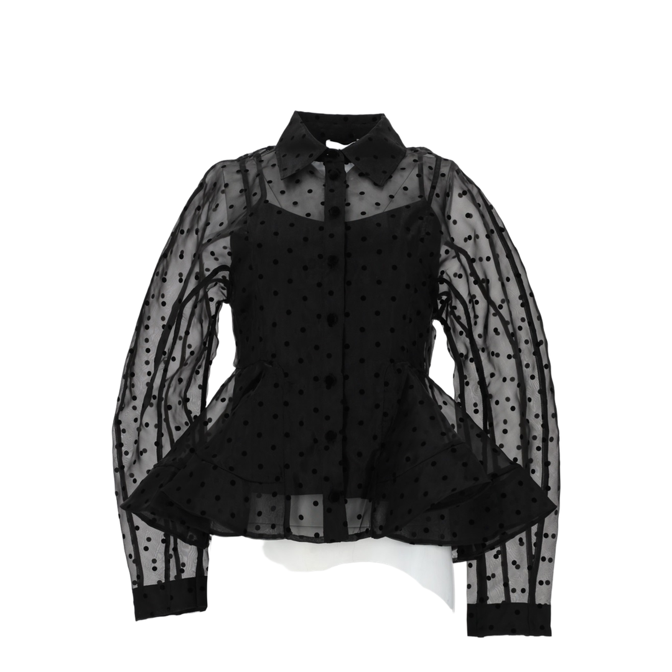 Peplum Shirt In Organza - Image 1