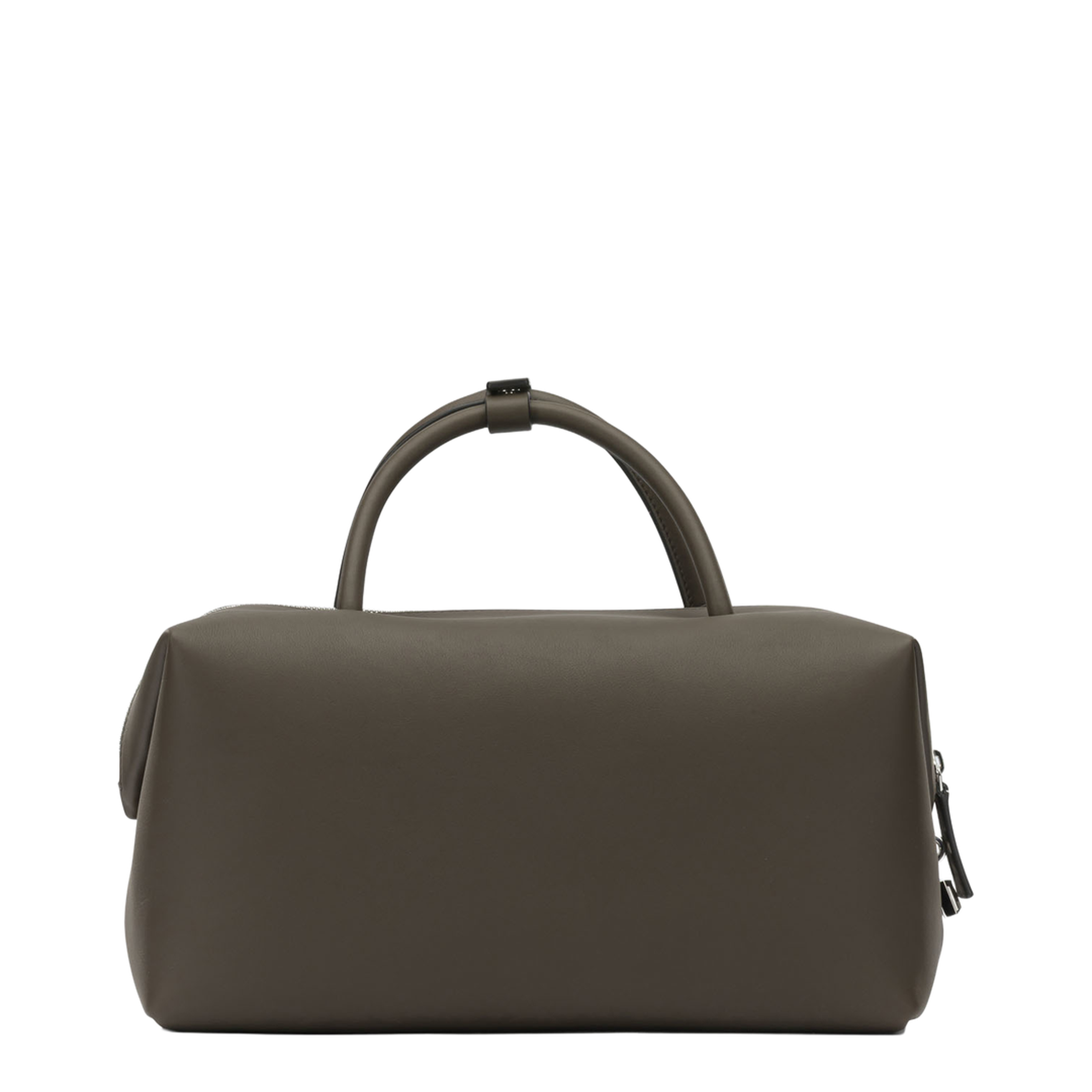 M-Shaped Medium Leather Handbag - Brown - Image 3