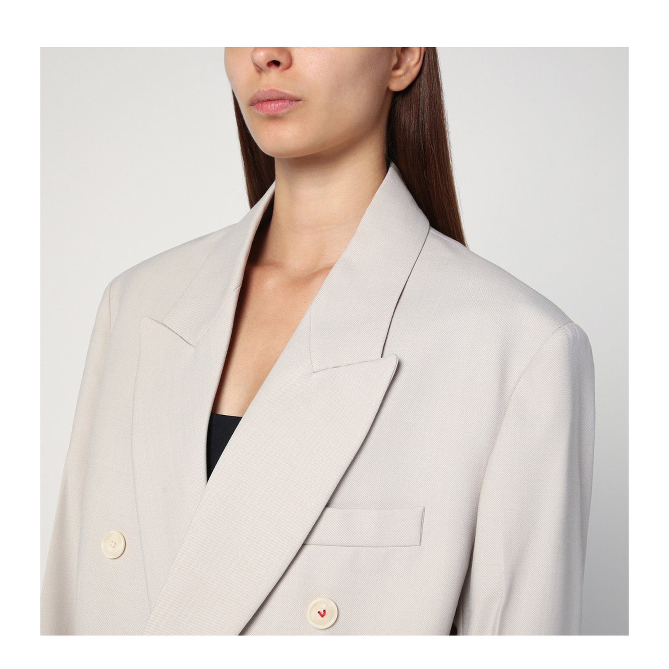 Pumice-coloured double-breasted jacket - Image 2