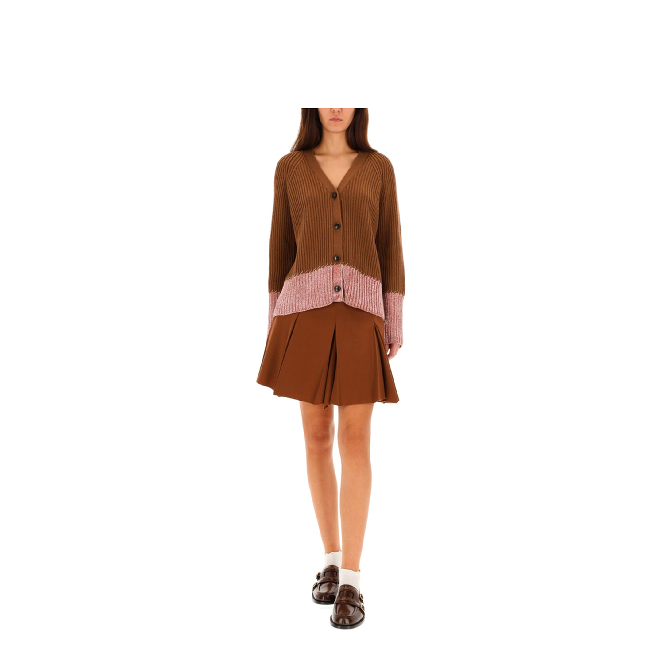 Cardigan with Color Block Pattern - Image 2