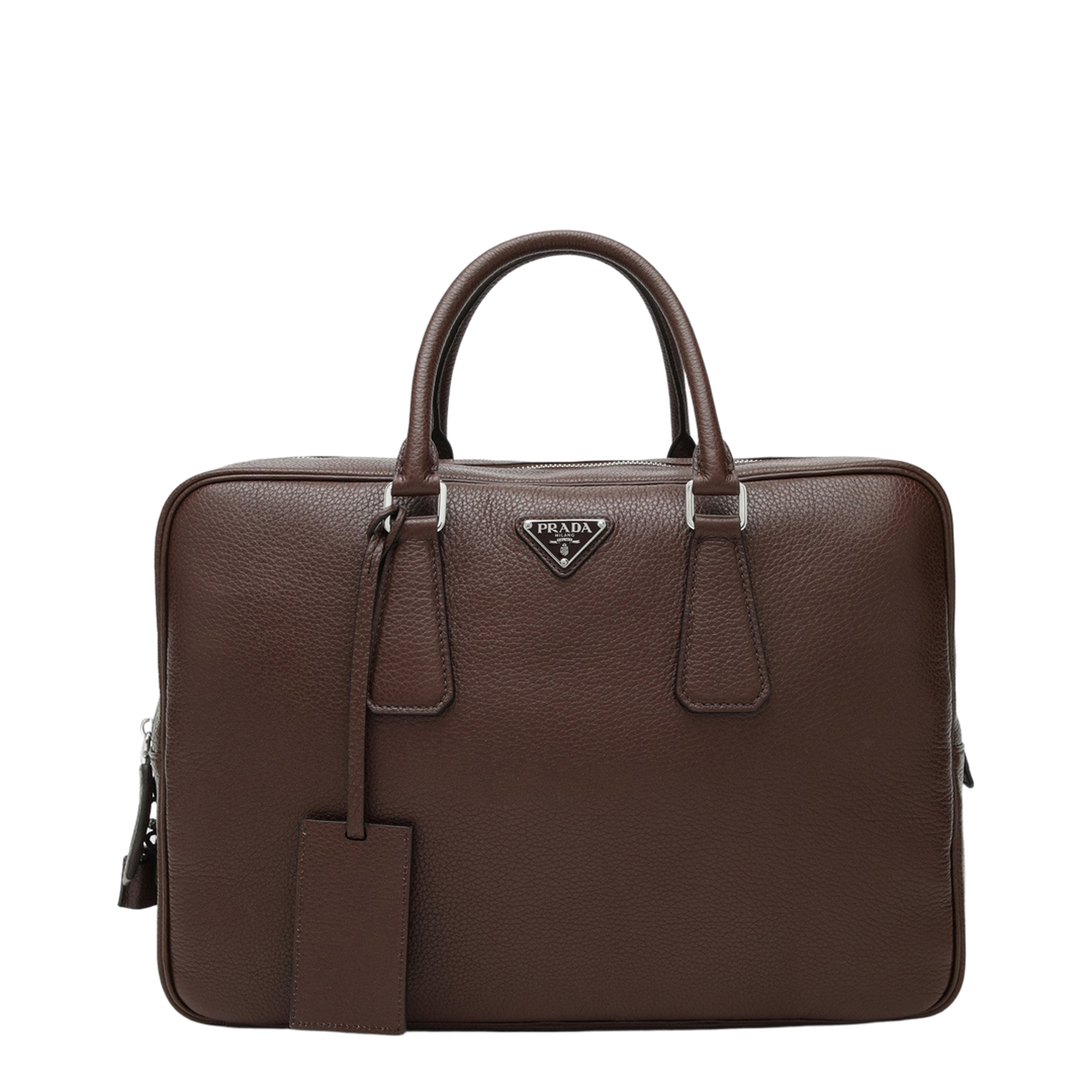 Medium Calf Leather Briefcase - Sienna - Image 1