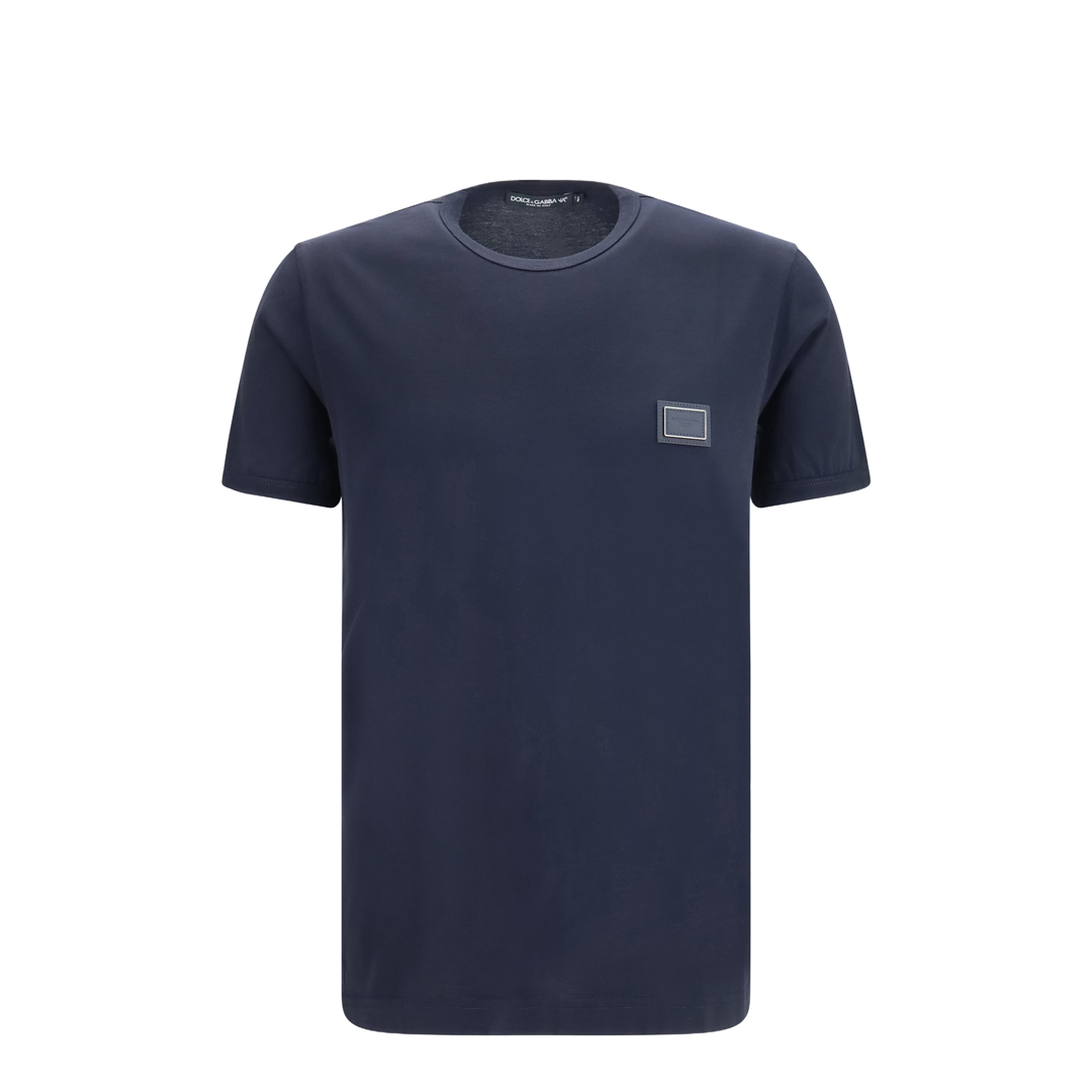 Cotton T-shirt with logo plaque - Image 1