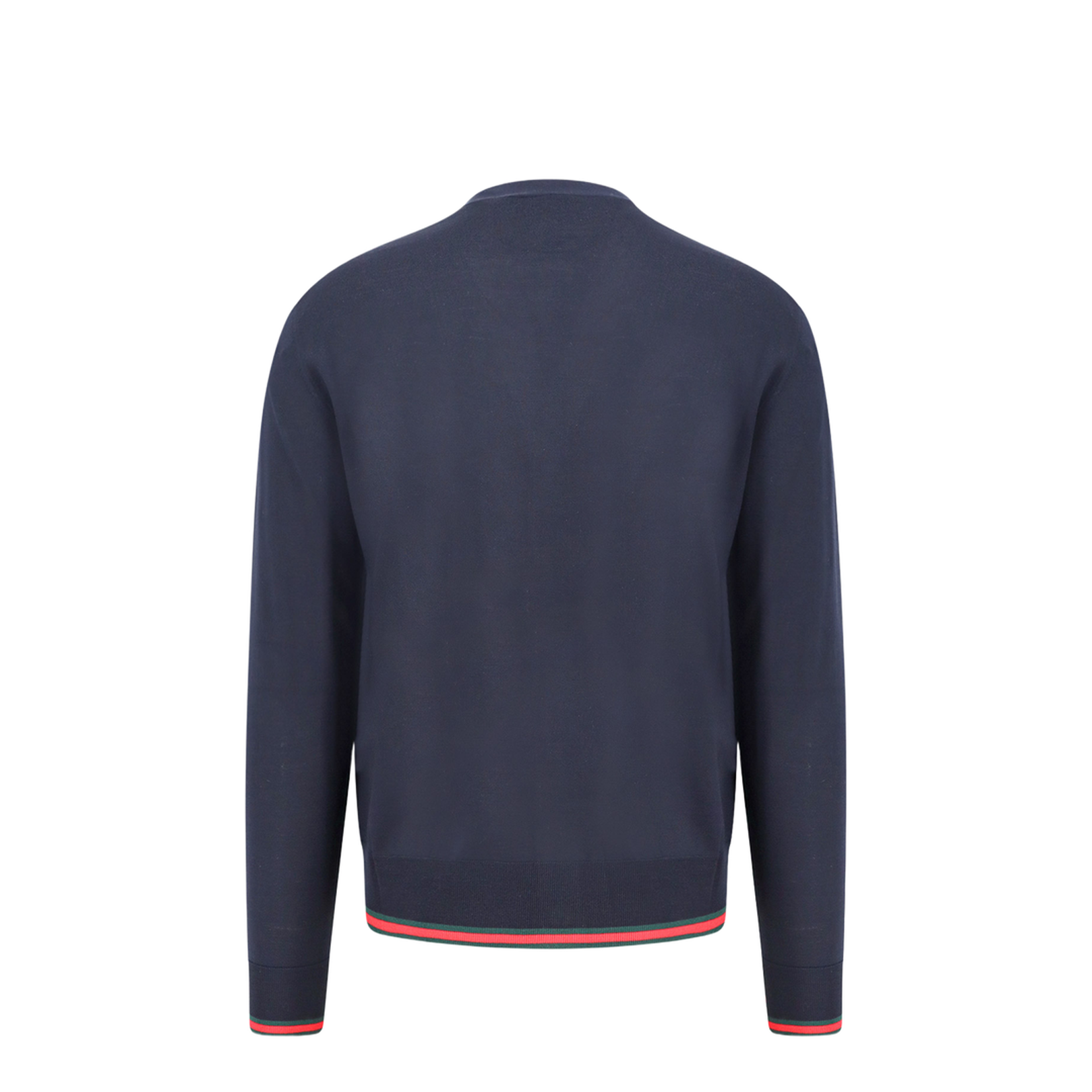 Wool Knit Cardigan with Web in Dark Blue - Image 2