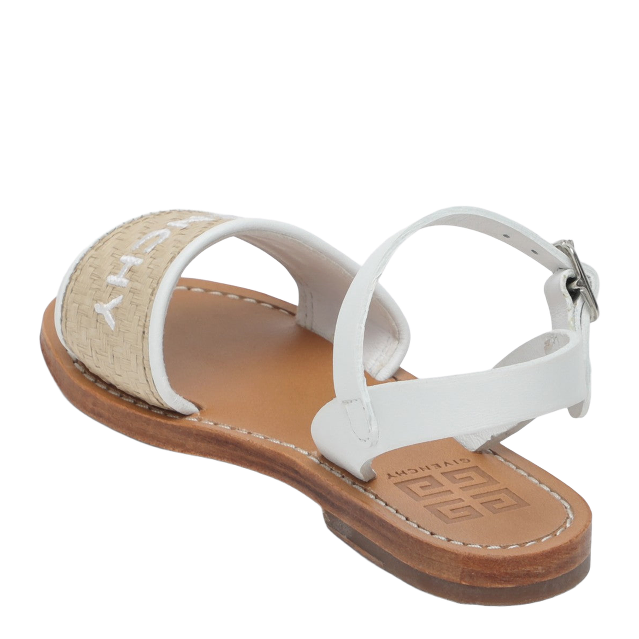 White Beige Sandals with Logo - Image 2