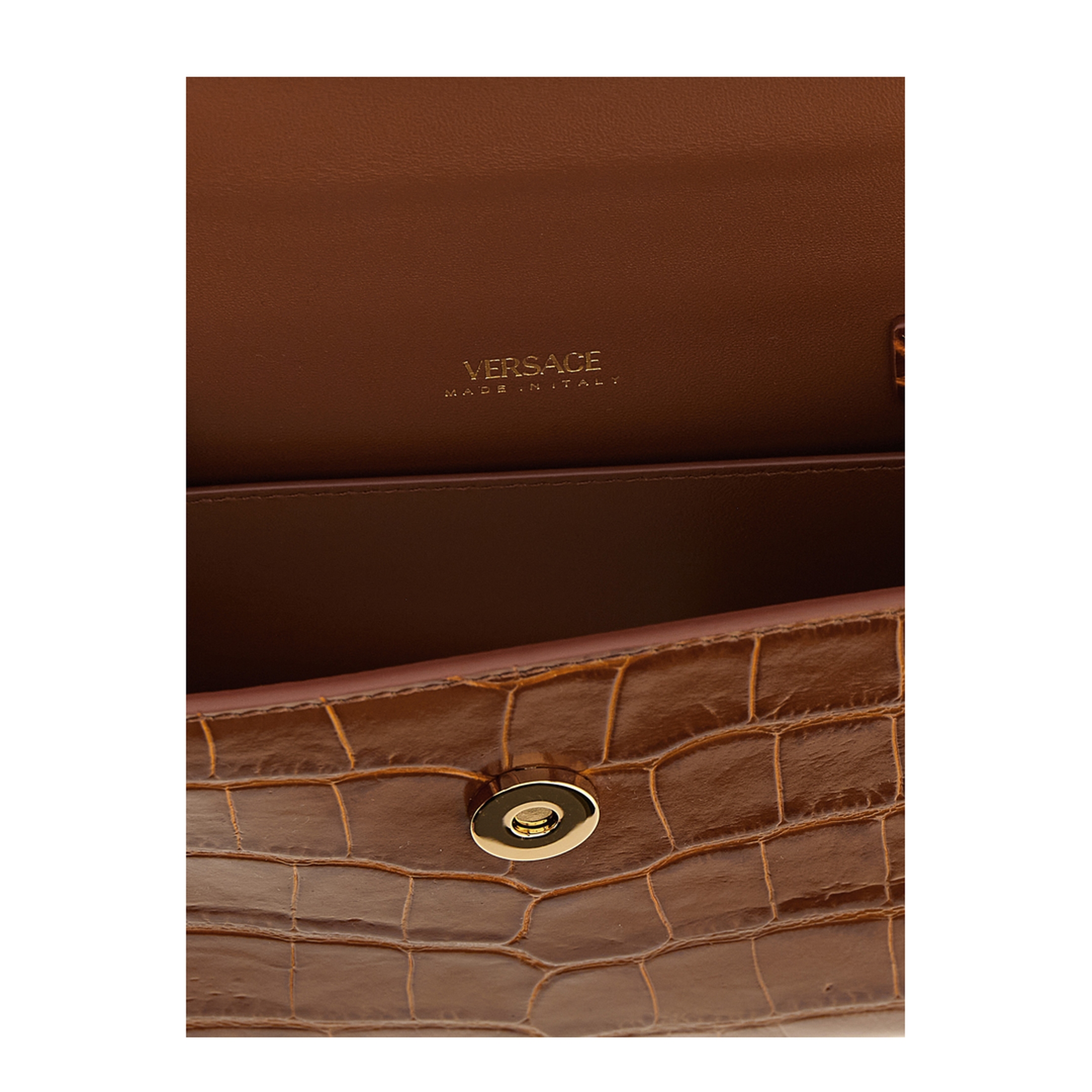 Medusa ’95 Small Croc-Effect Top-Handle Bag - Brown - Image 4
