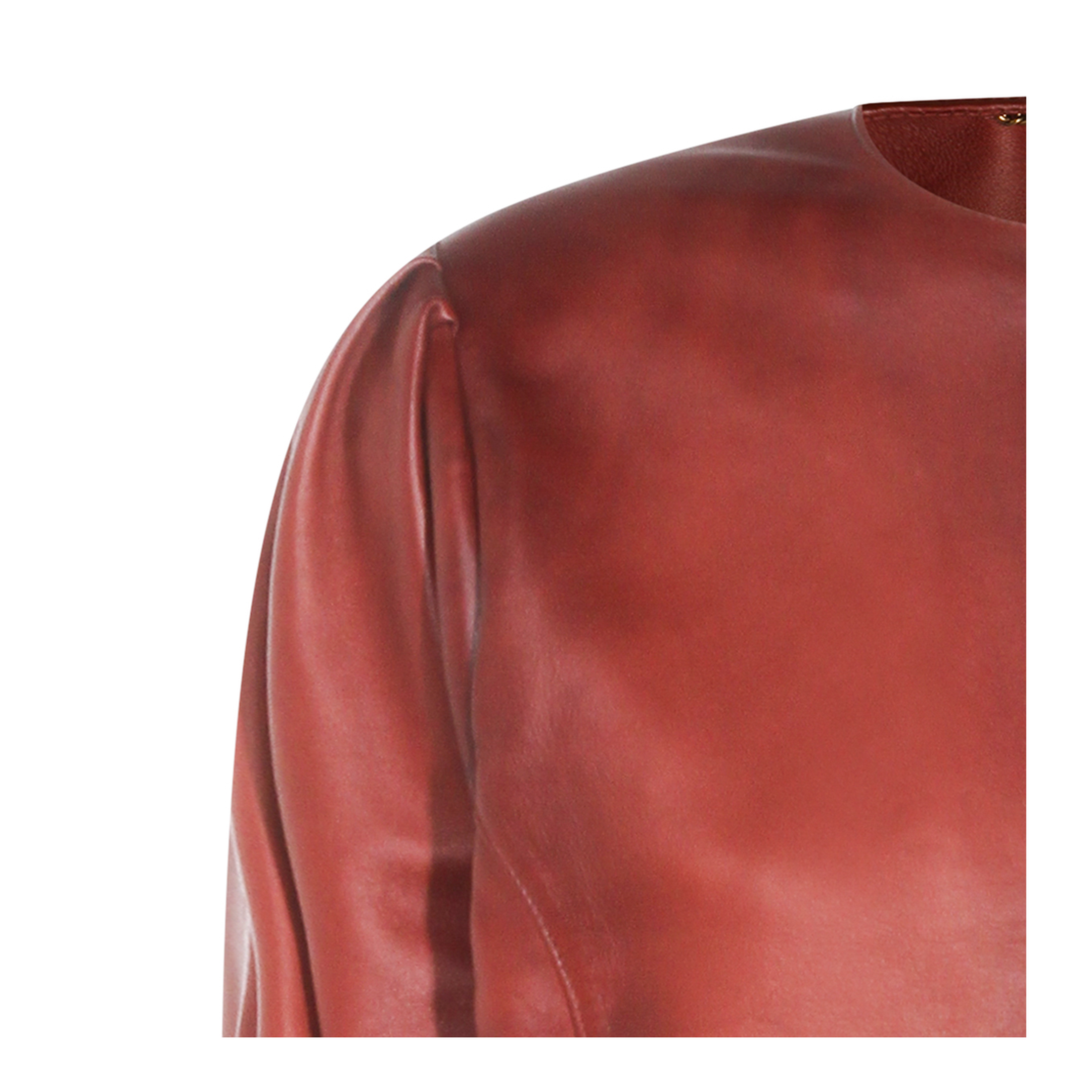 Short Burgundy Jacket in Plongé Nappa Leather - Image 5