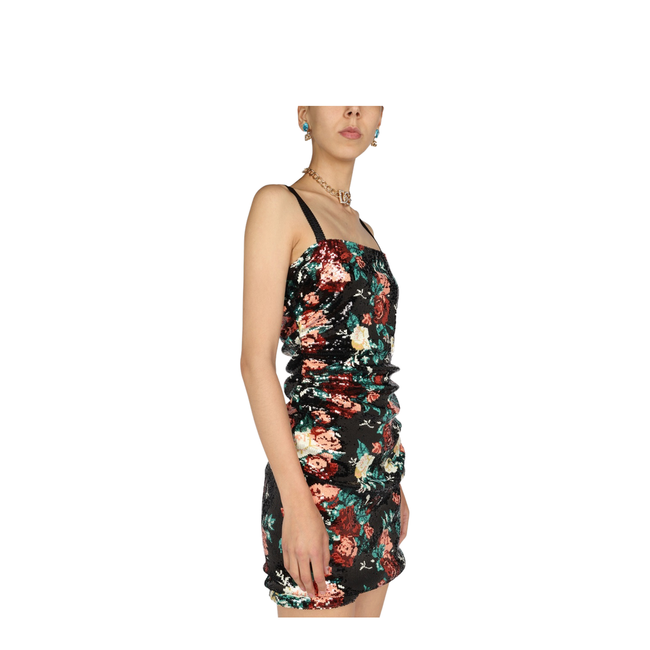 Rose Embroidery Short Dress - Image 4