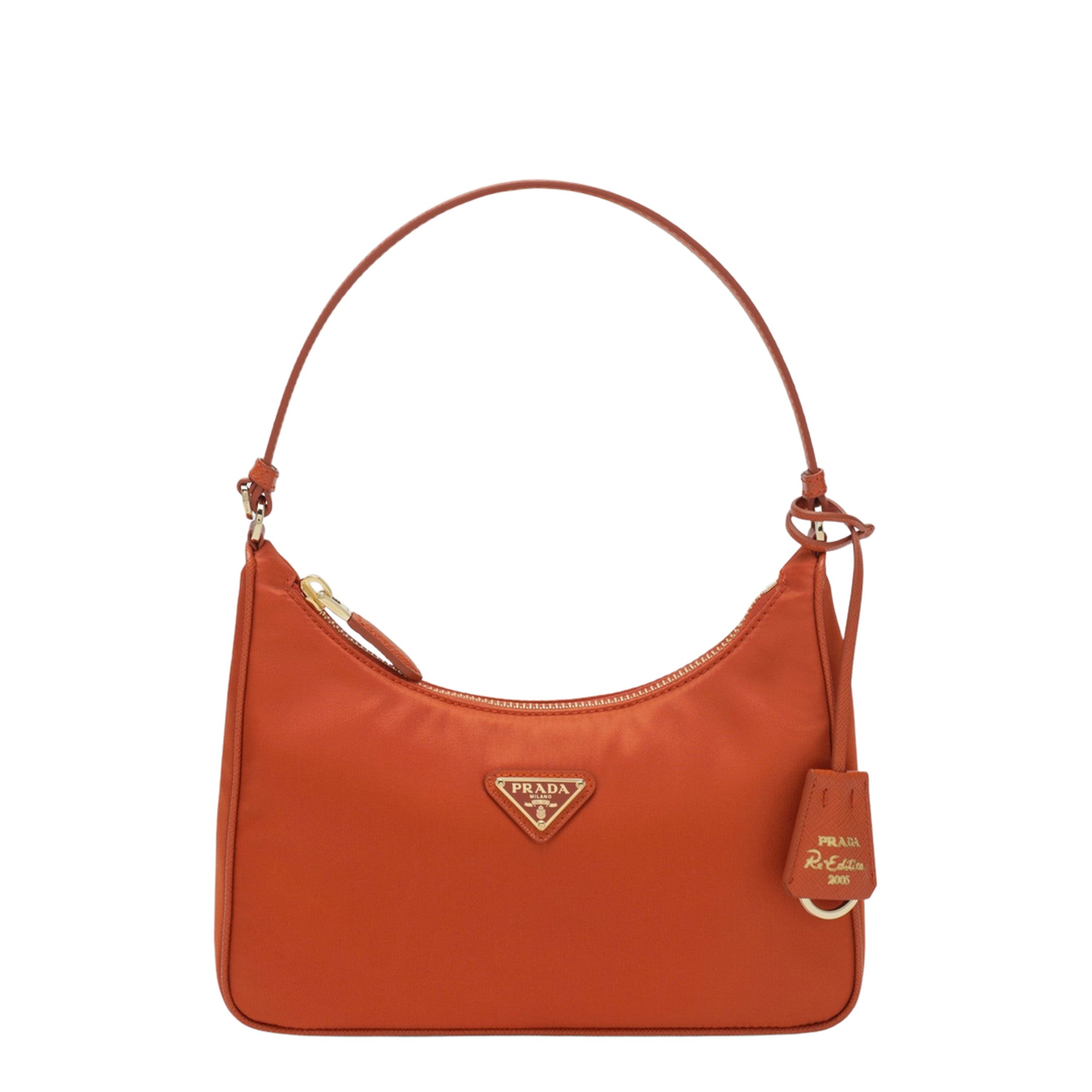 Re-Edition Mini Re-Nylon & Saffiano Crossbody - Papaya - Image 1