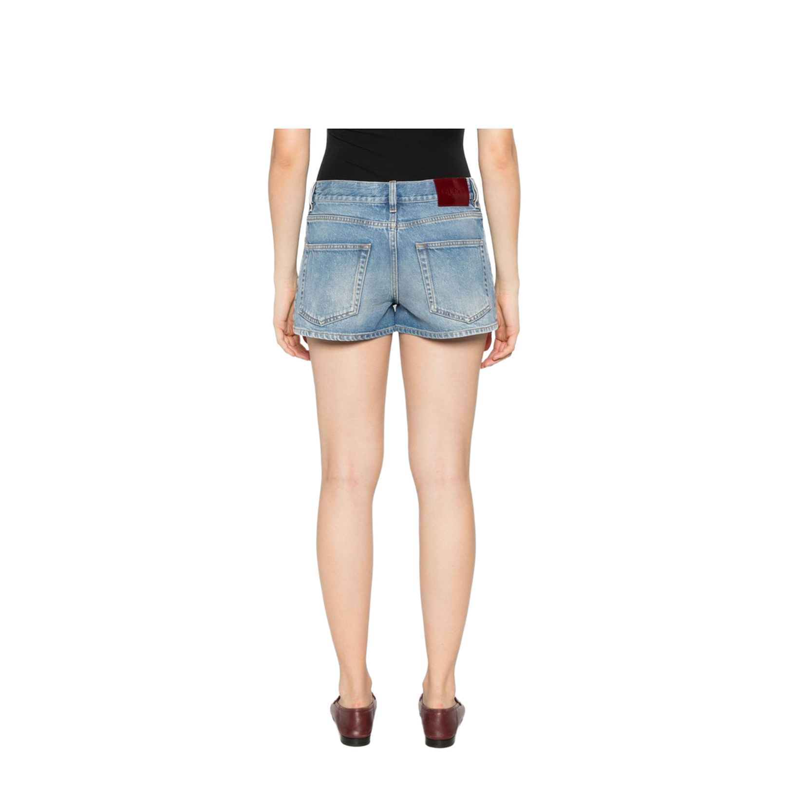 Stonewashed Denim Shorts in Light Blue - Image 5