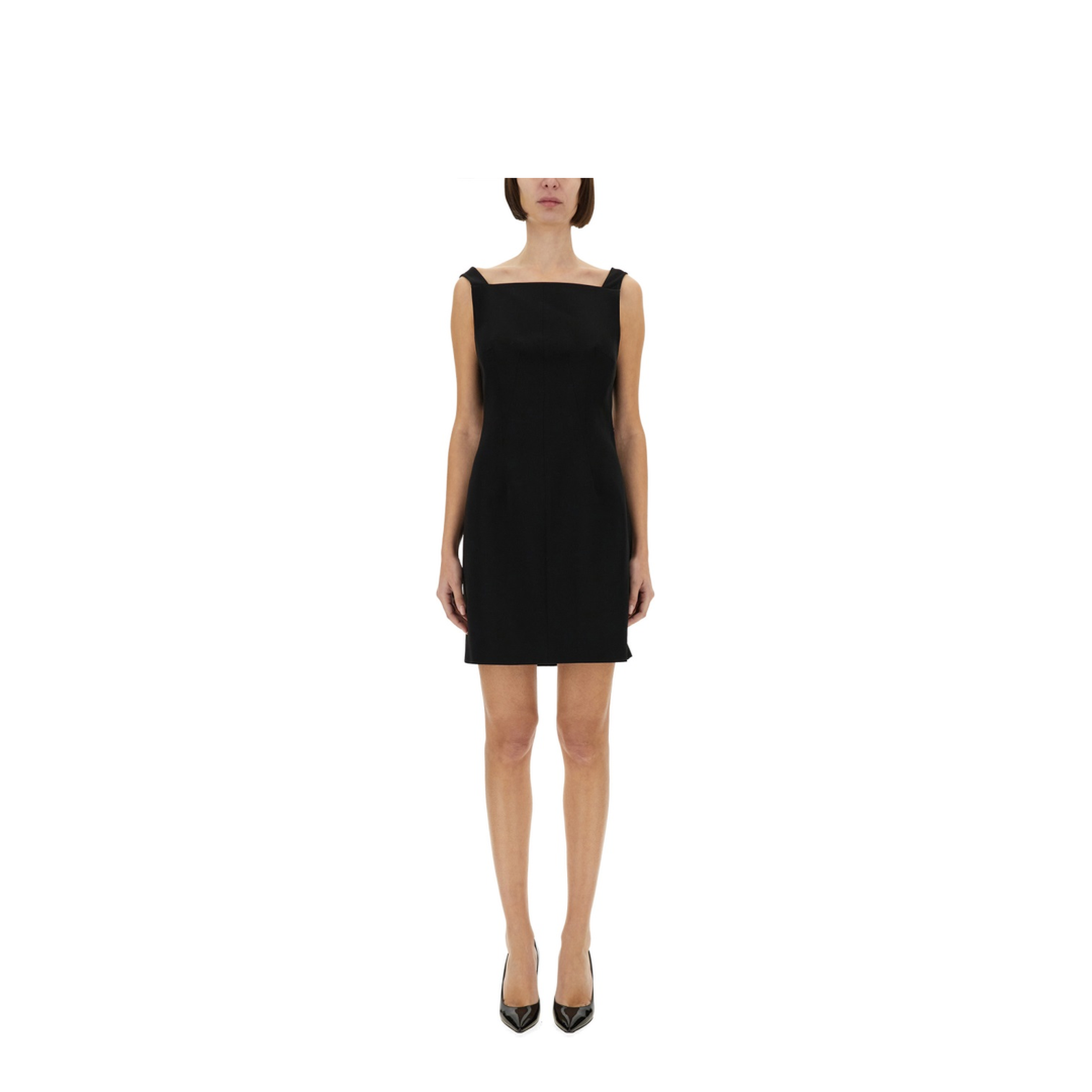 Black Mini Dress with Back Neckline - Image 1