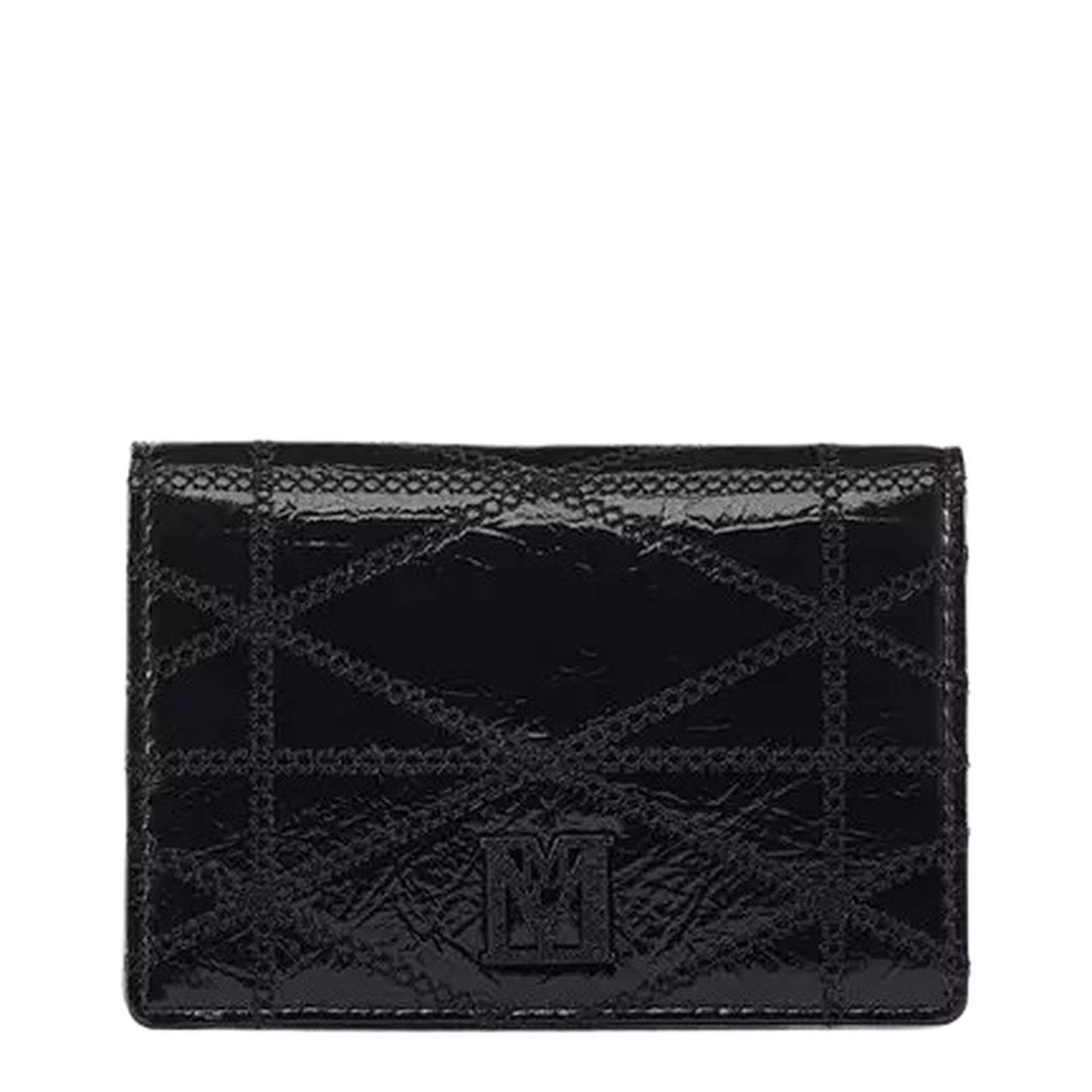 Travia Quilted Card Wallet in Crushed Leather - Image 1