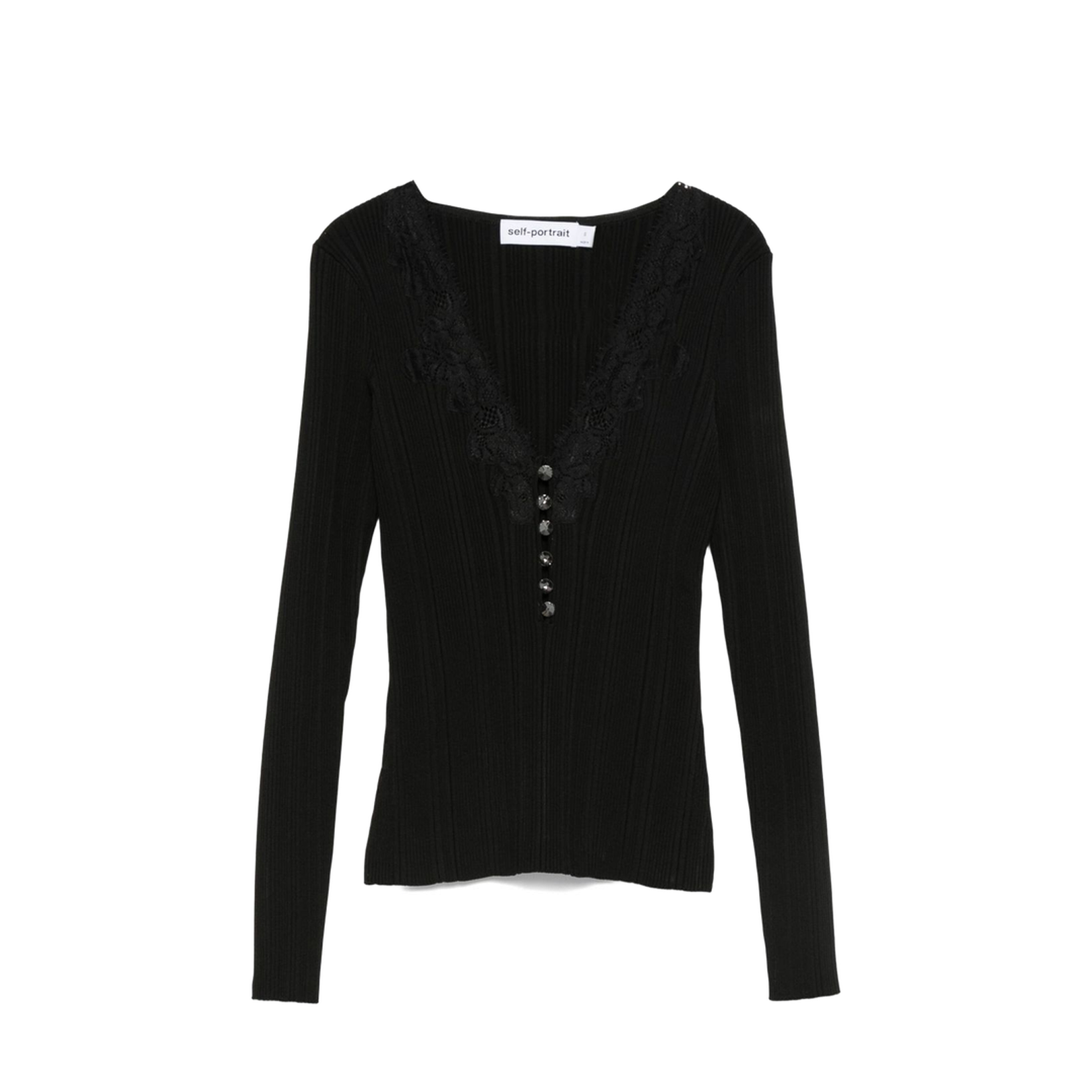 V-Neck Sweater In Black - Image 1