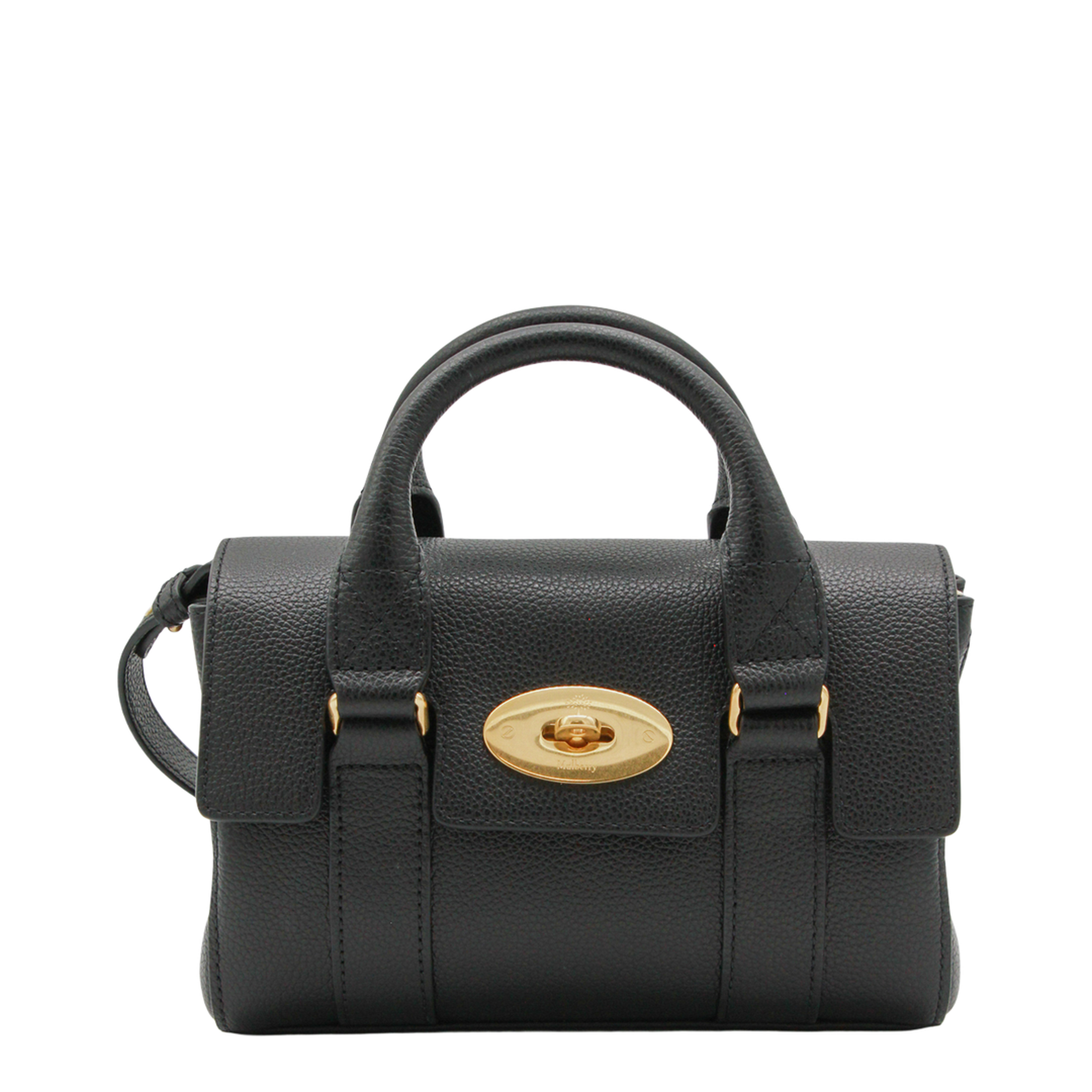 Bayswater Mini Small Classic Grain Top-Handle Bag - Black - Image 2