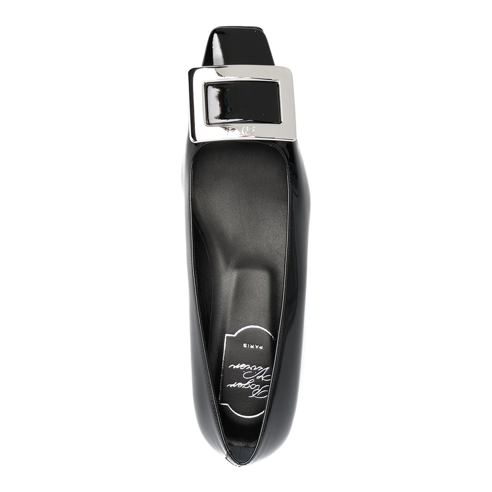 Black Patent Leather Low Block Heel - Image 2