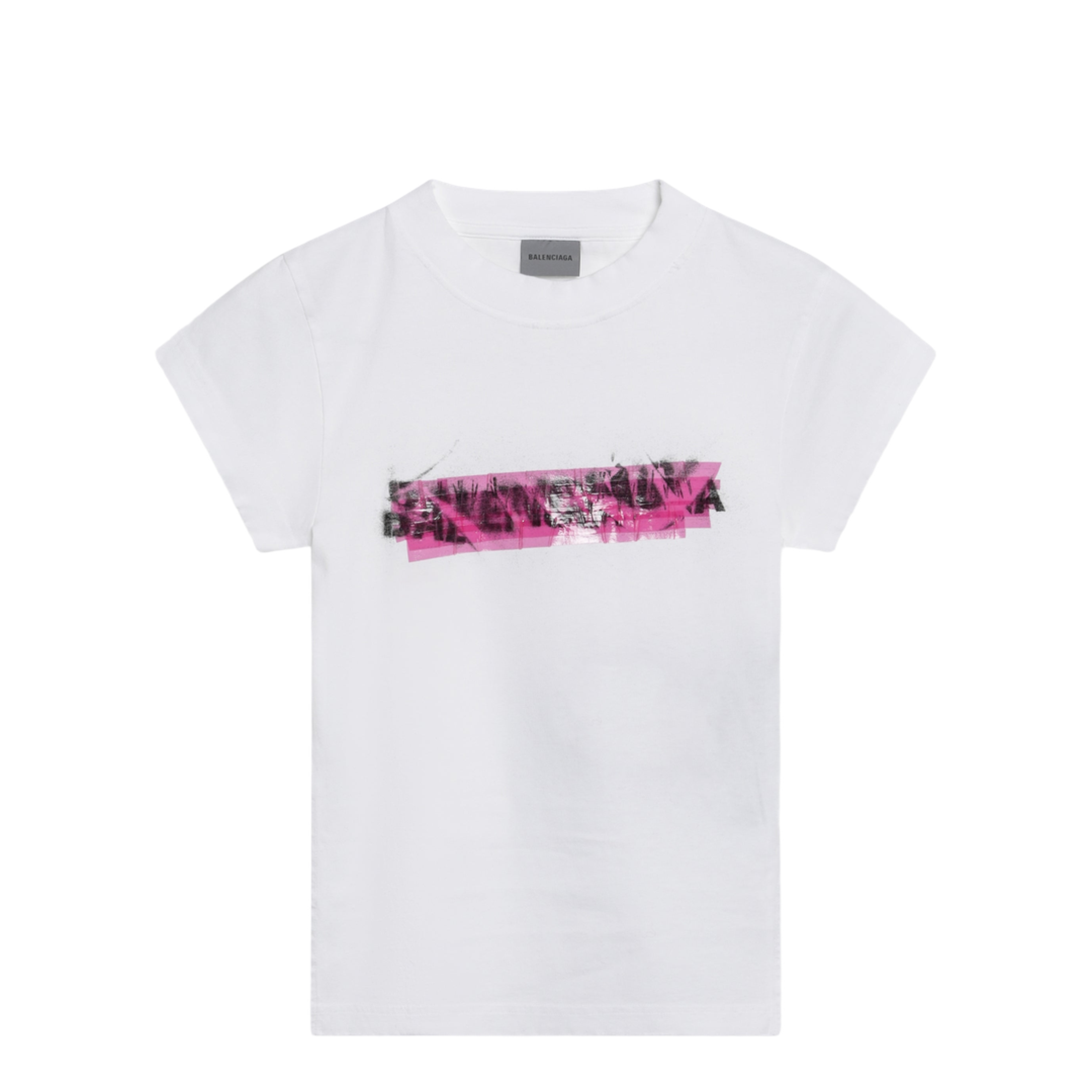 Spray Chopped Back T-Shirt White - Image 1