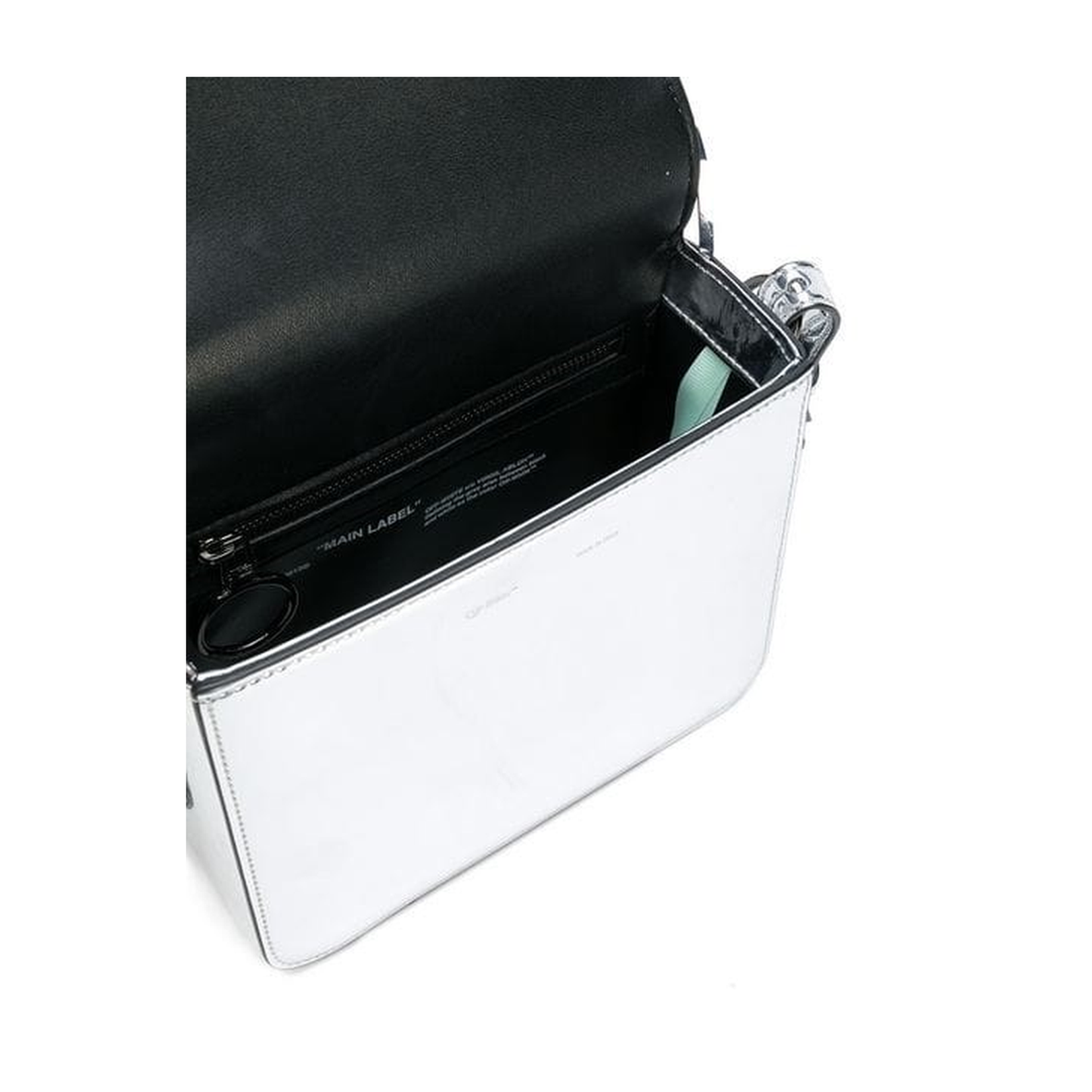 Mirror Binder Clip Silver Shoulder Bag - Image 3